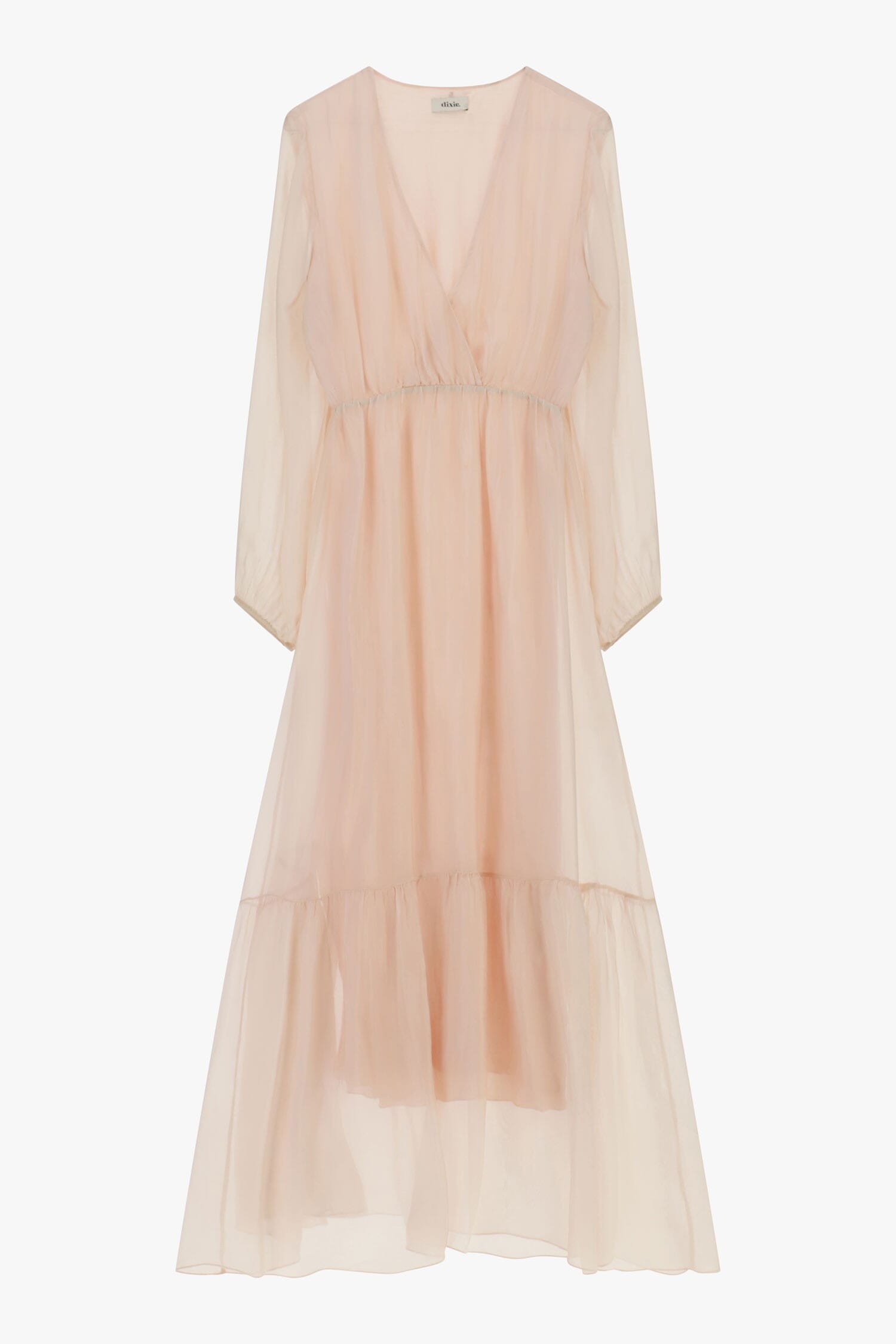 Abito Lungo Scollo A V Manica Lunga Leggero Dixie