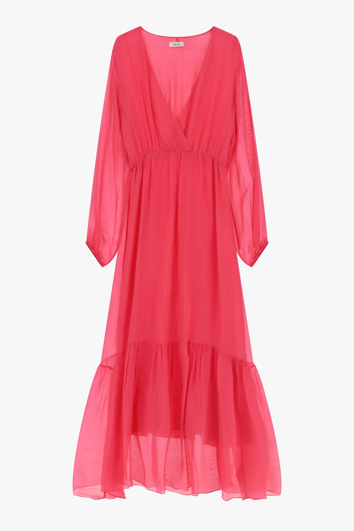 Abito Lungo Scollo A V Manica Lunga Leggero Dixie