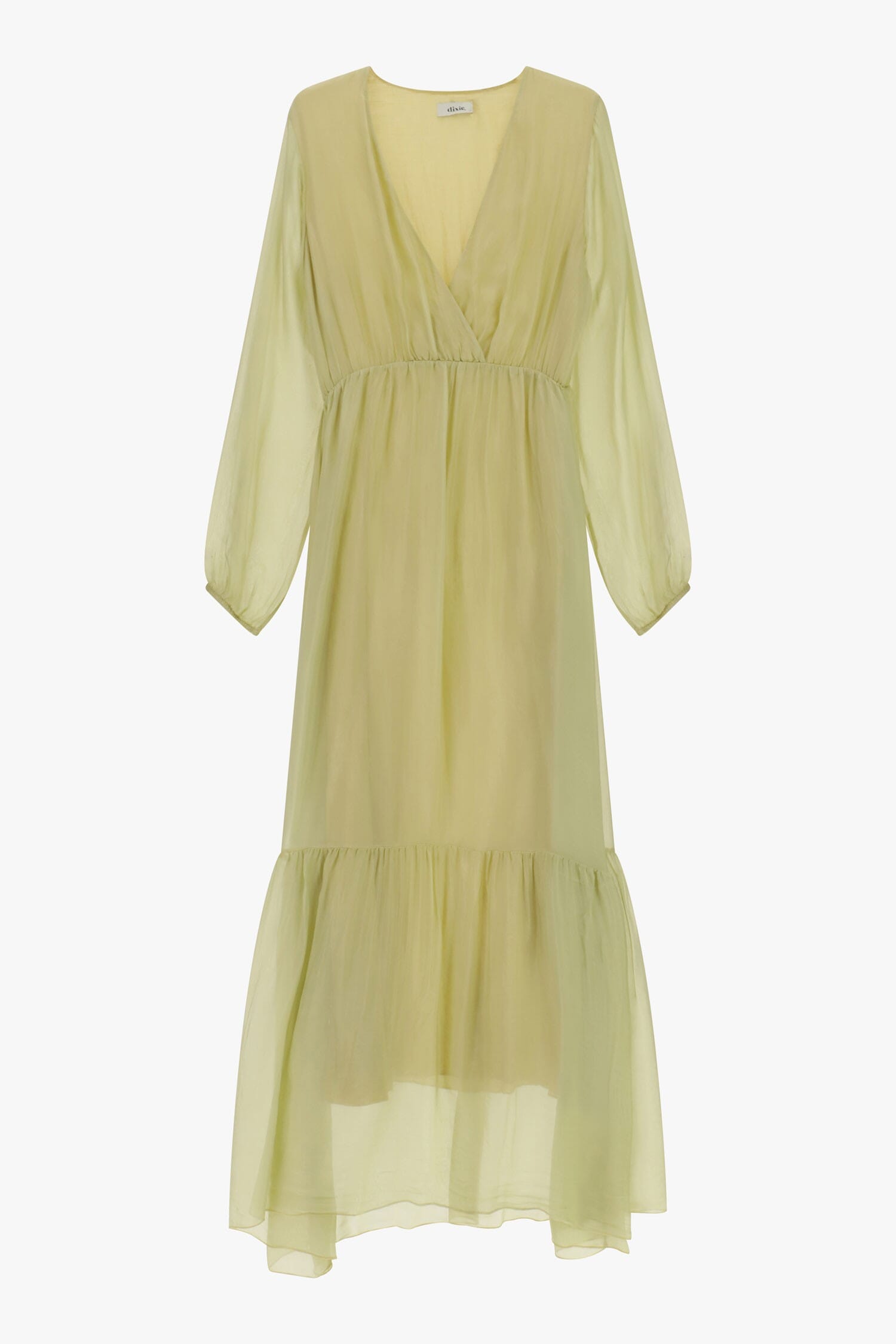 Abito Lungo Scollo A V Manica Lunga Leggero Dixie