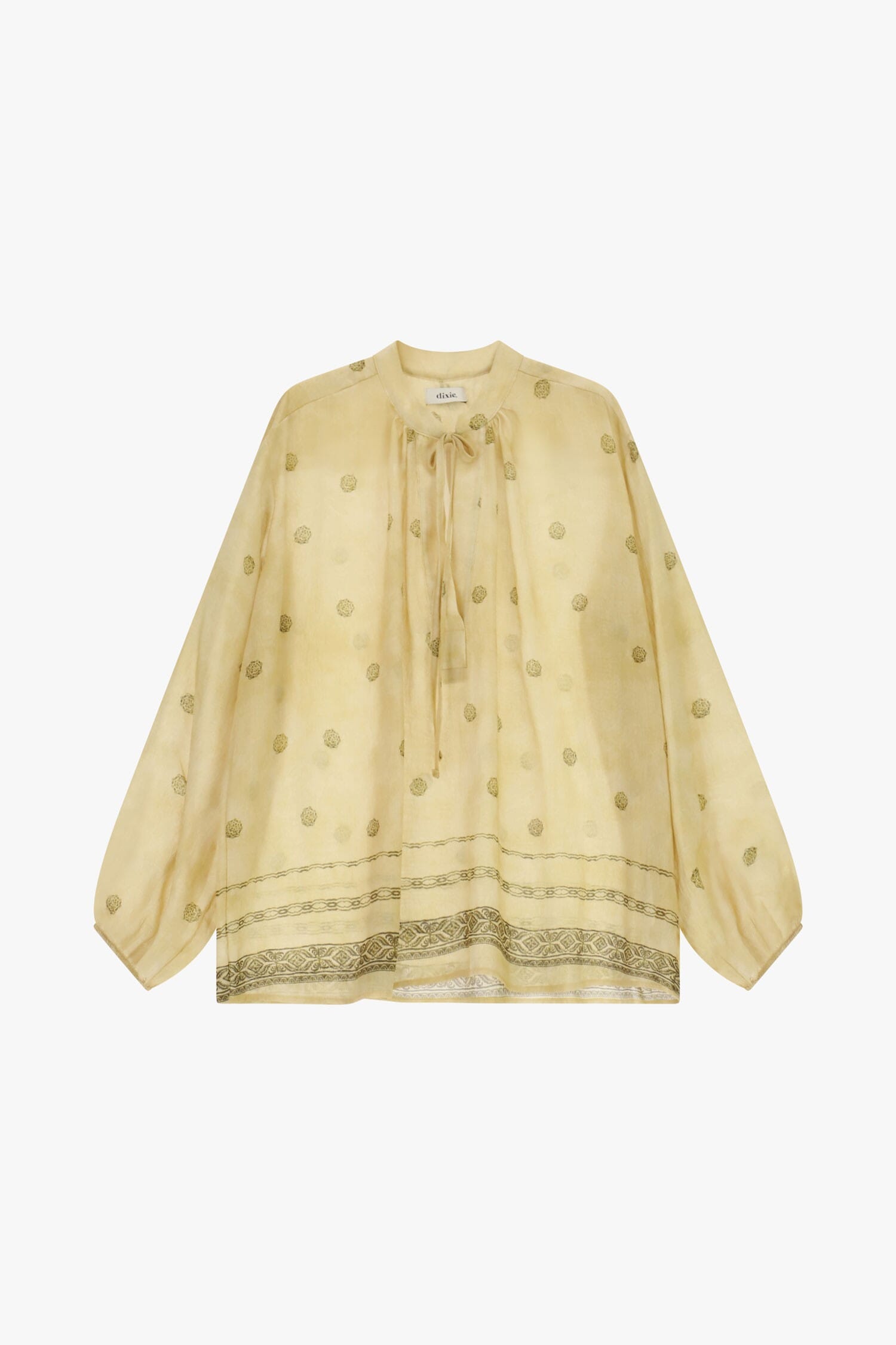 Blusa Ampia Con Ricami Geometrici E Laccetto Dixie