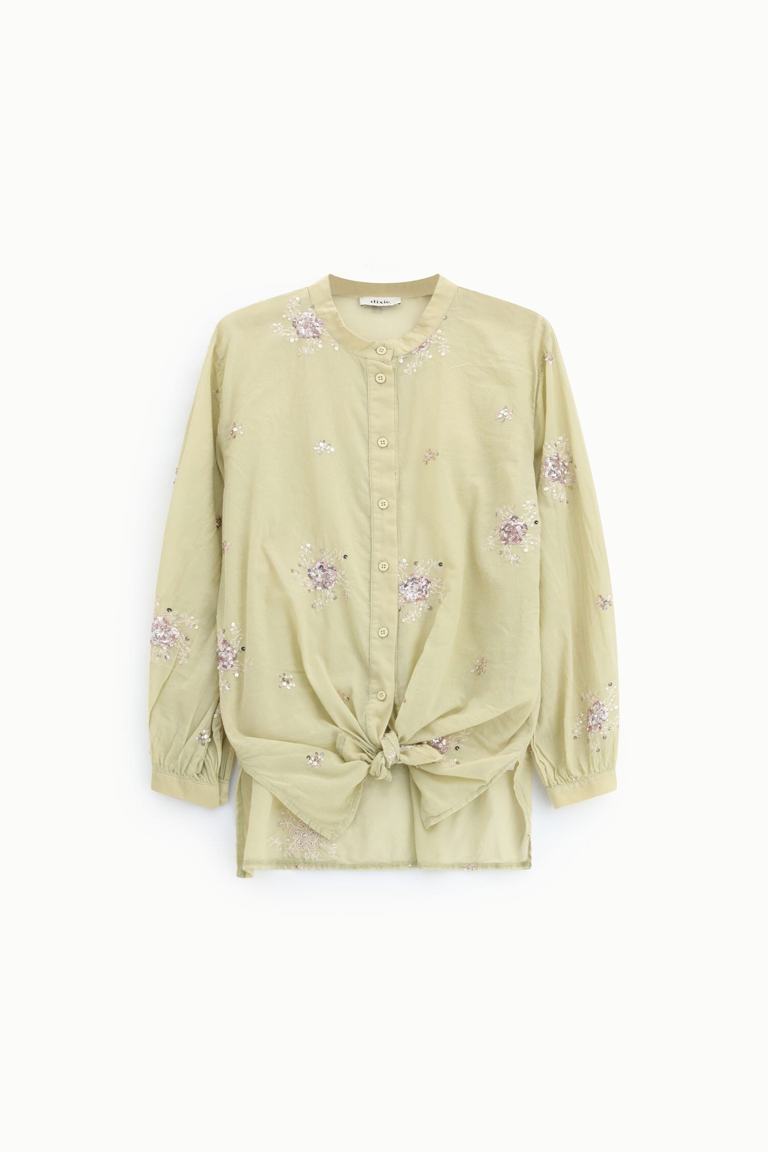 Shirt With Sequins And Classic Dixie Collar