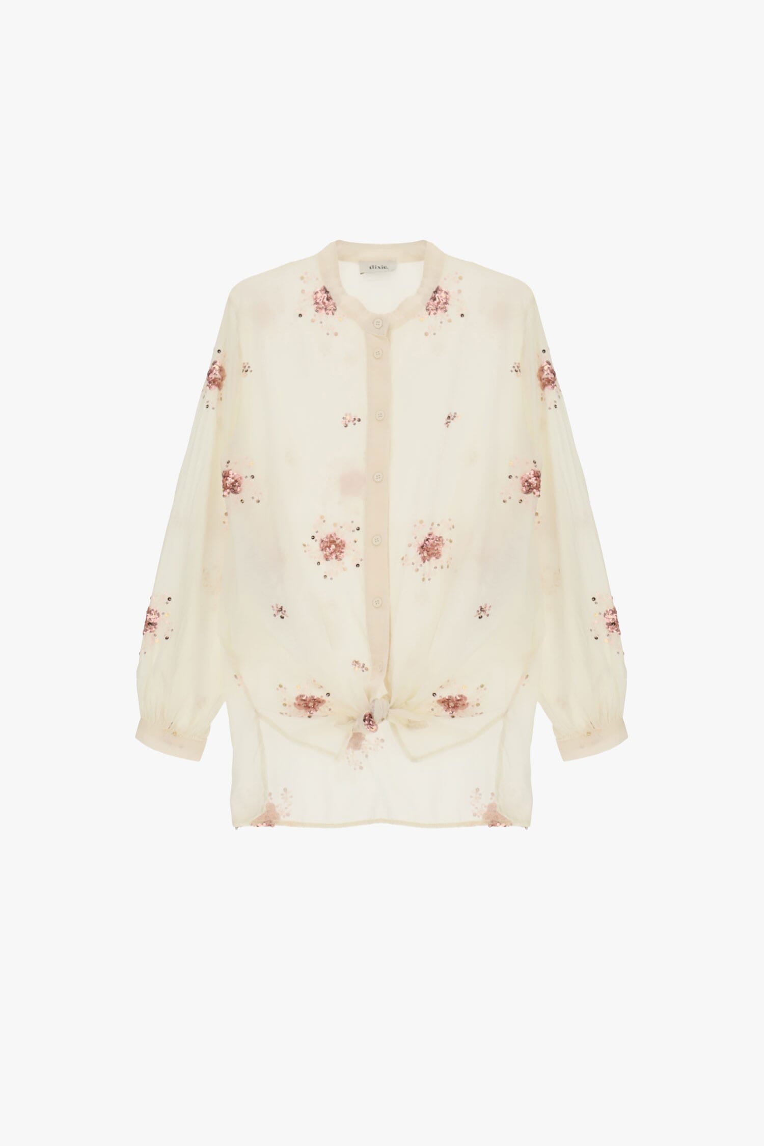 Shirt With Sequins And Classic Dixie Collar