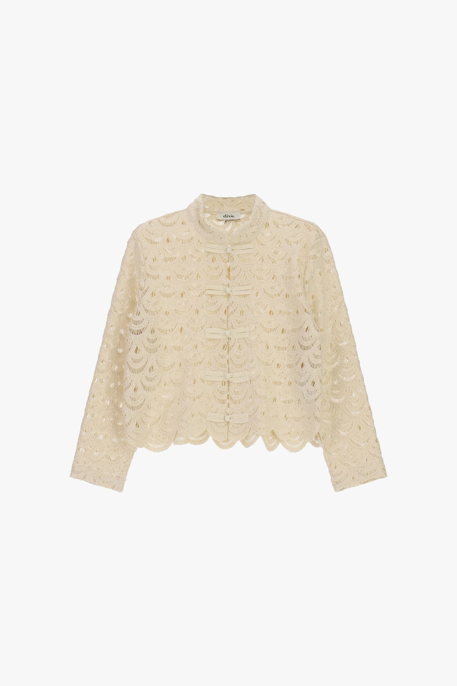 Lace Shirt With Scalloped Profiles And Dixie Buttons