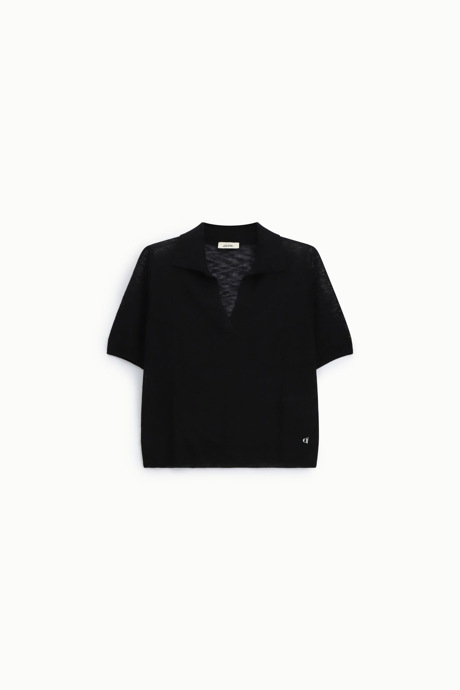 Short Sleeve V-Neck Sweater With Dixie Collar