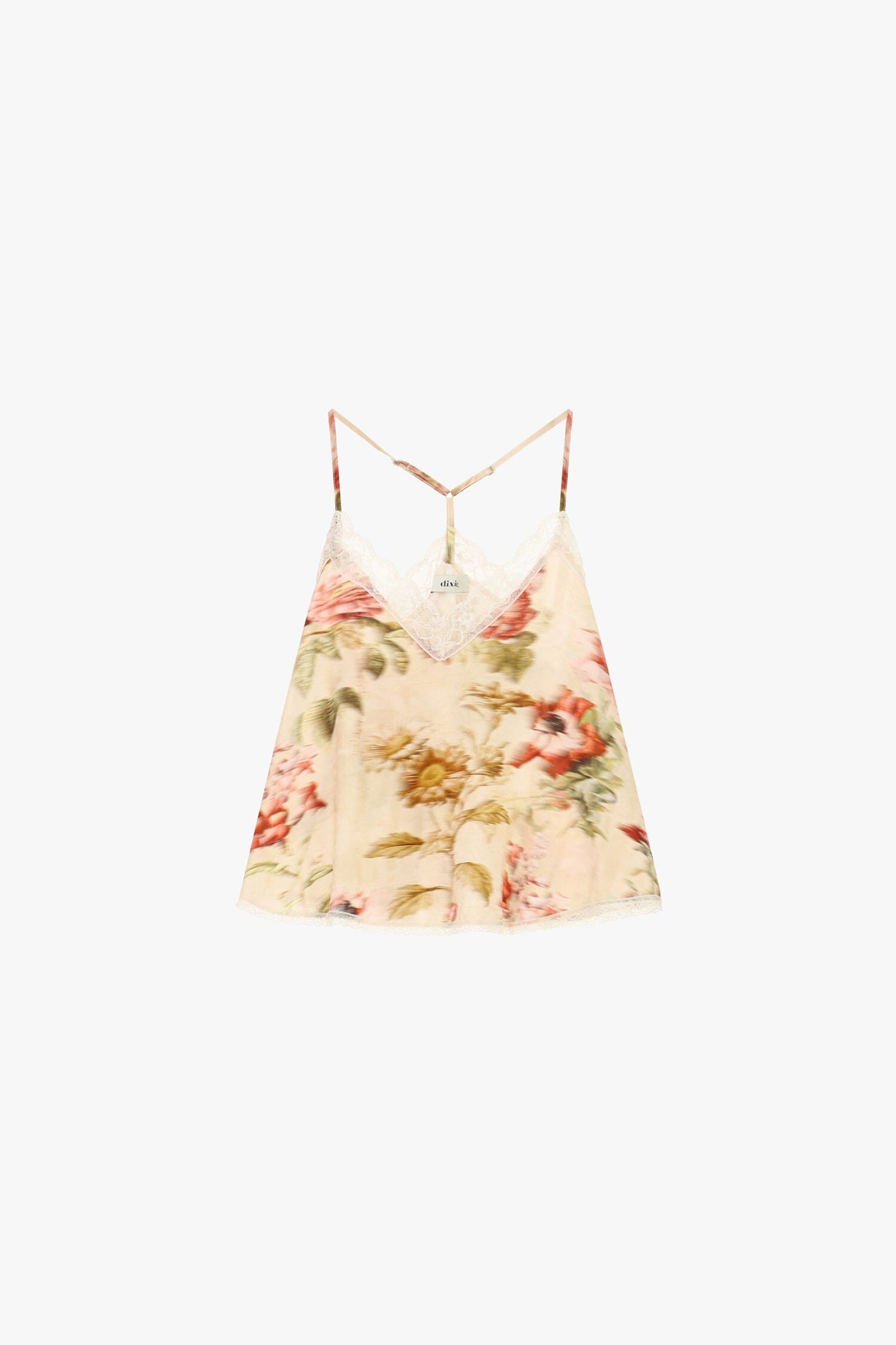 Top With Thin Straps And Floral Print Dixie