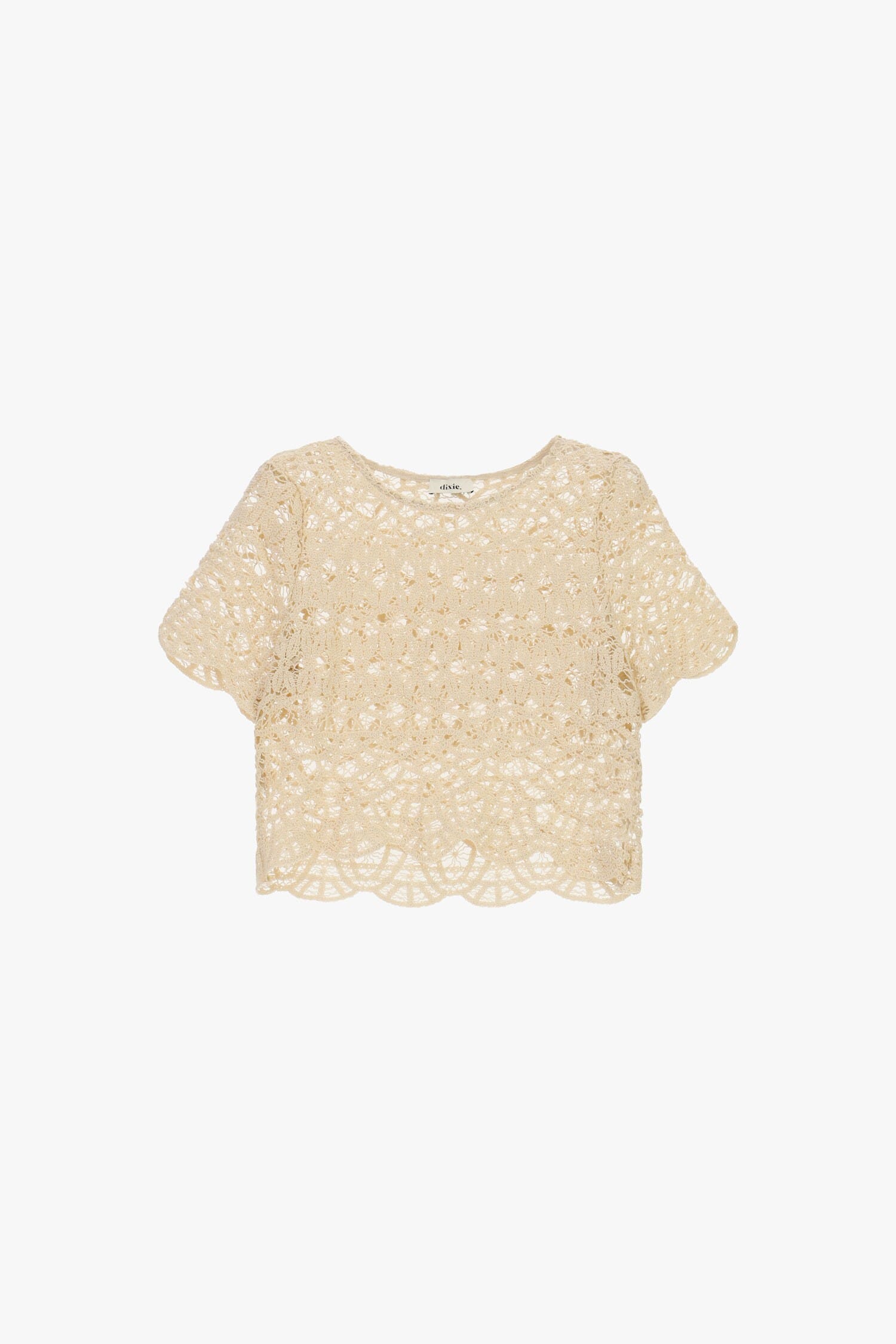 Perforated Top With Short Sleeves And Scalloped Edge Dixie