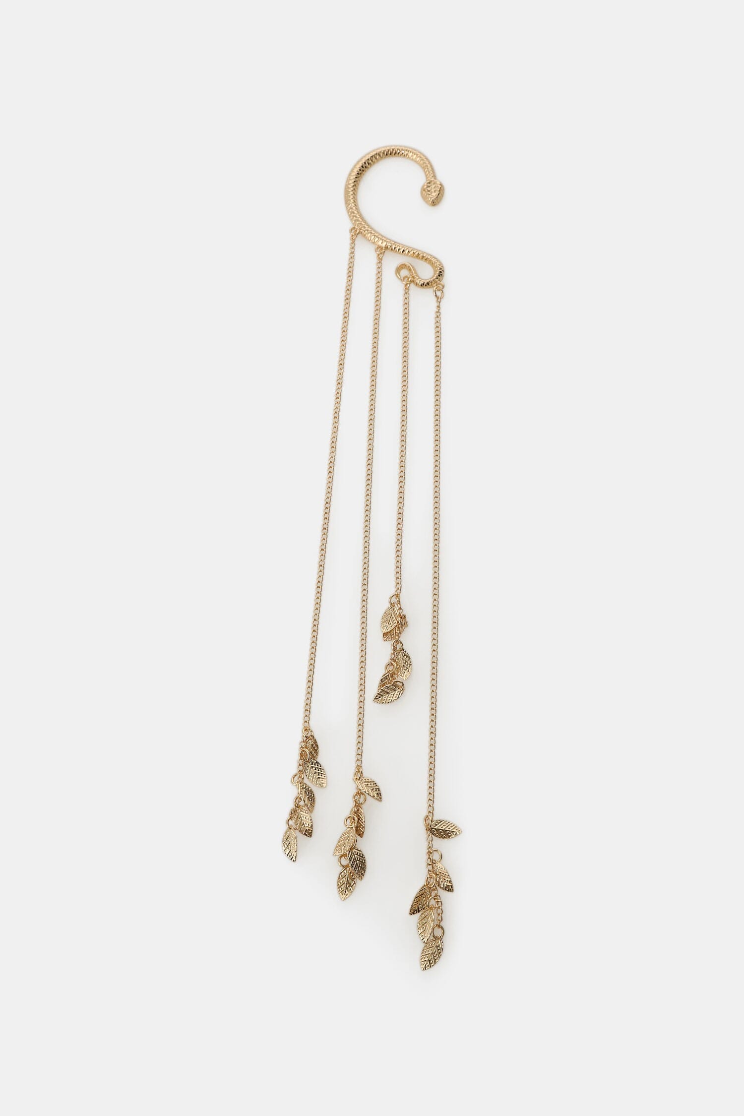 Manchette d'oreille serpent avec chaînes et feuilles Dixie