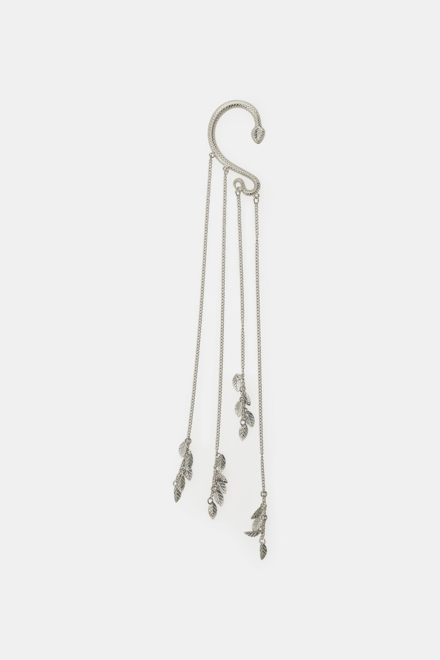 Manchette d'oreille serpent avec chaînes et feuilles Dixie