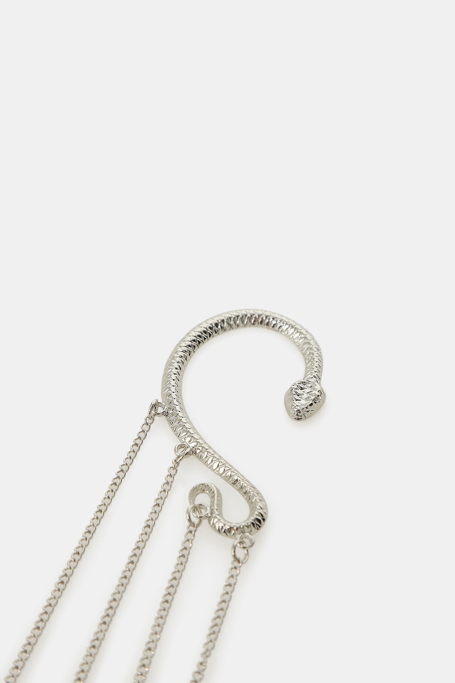 Manchette d'oreille serpent avec chaînes et feuilles Dixie