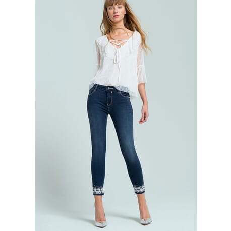Dark Jeans With Embroidery Fracomina