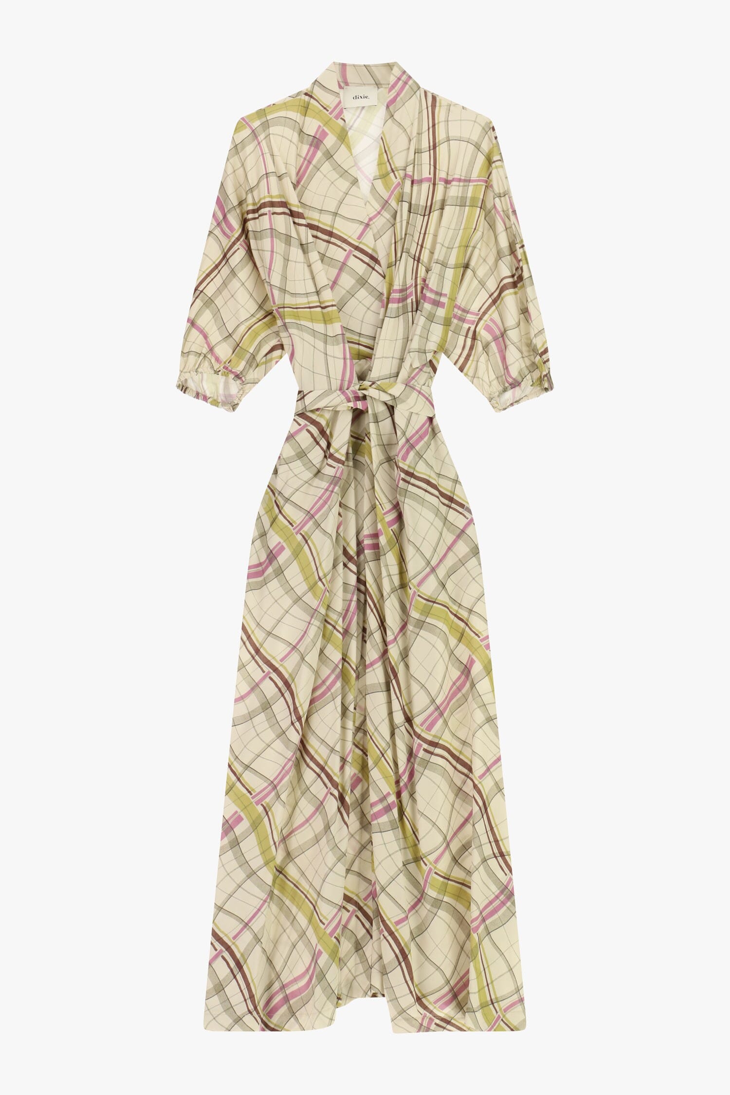 Long Crisscross Dress With Checkered Pattern Dixie