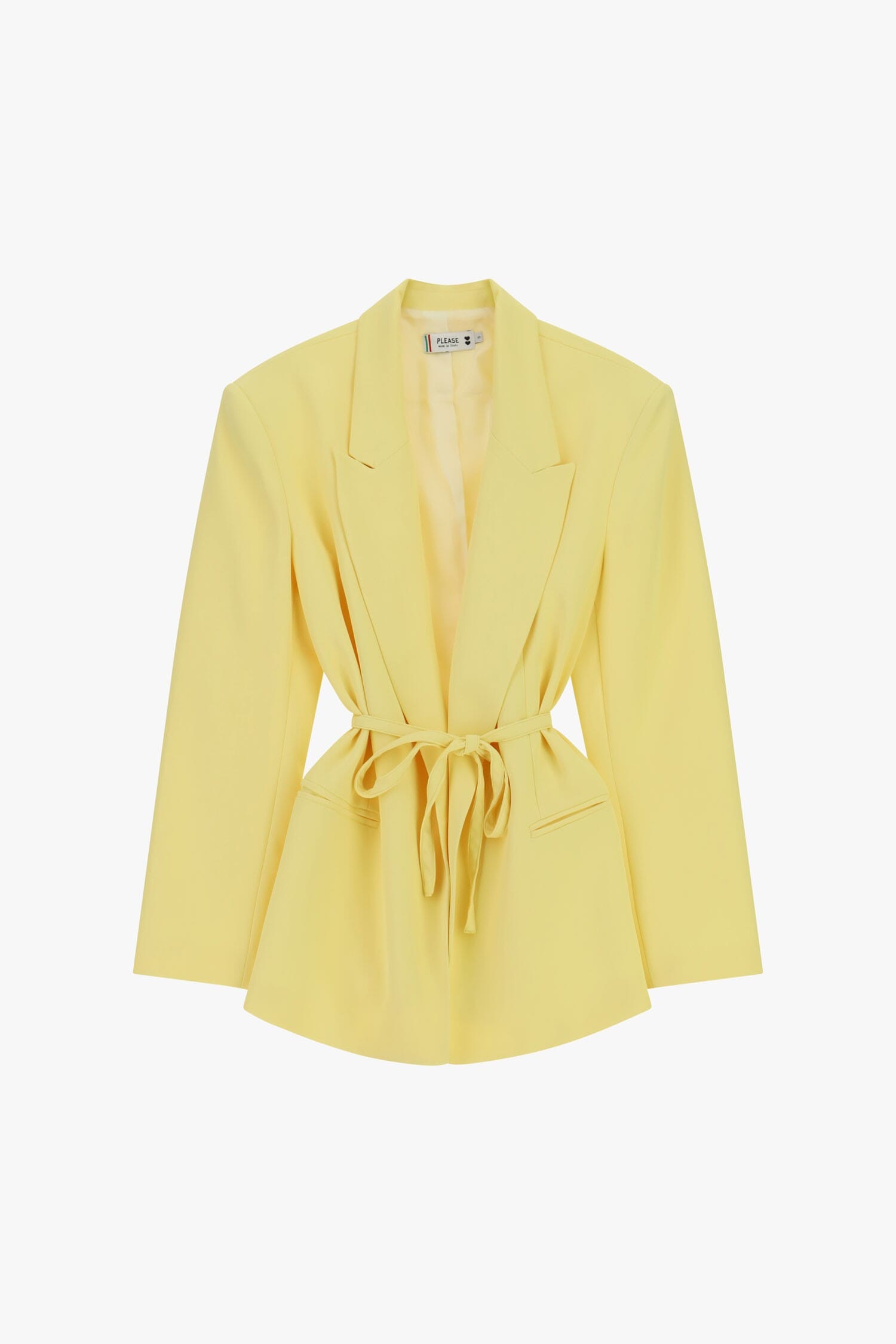 Blazer With Belt And Welt Pockets Please