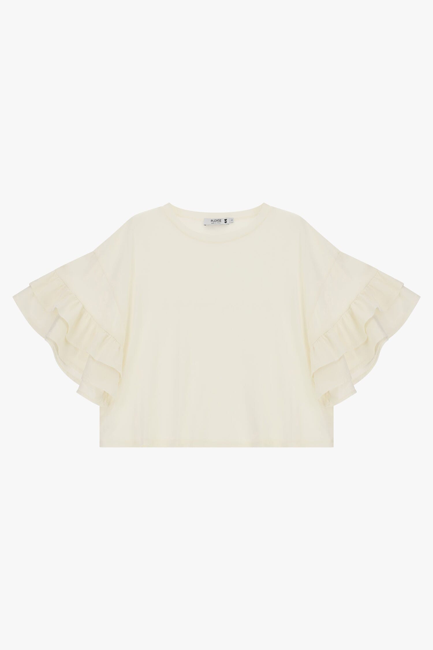 Short Sleeved Ruffle And Straight Top Please