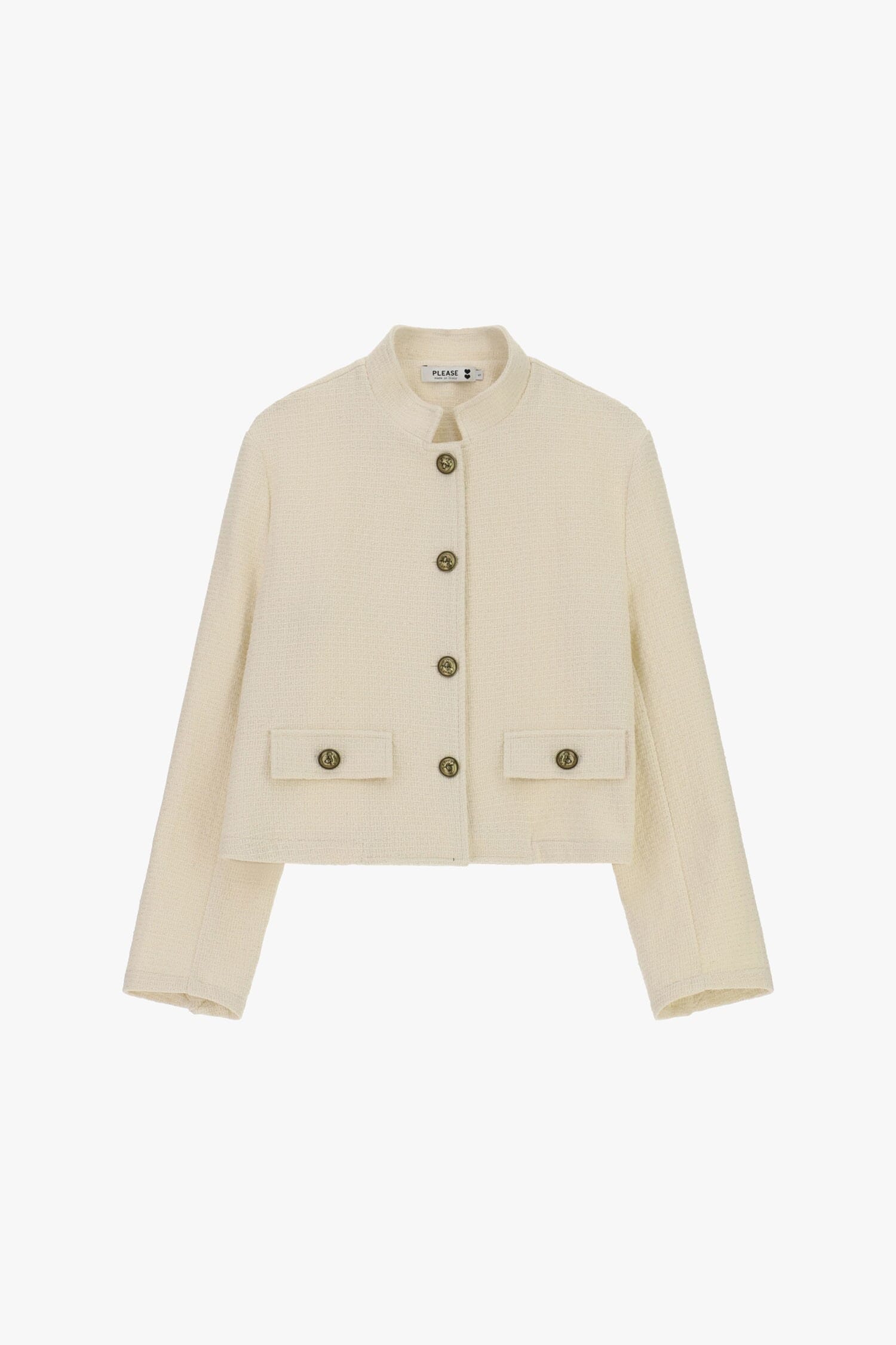 Short Shirt Jacket With Buttons And Pockets Please