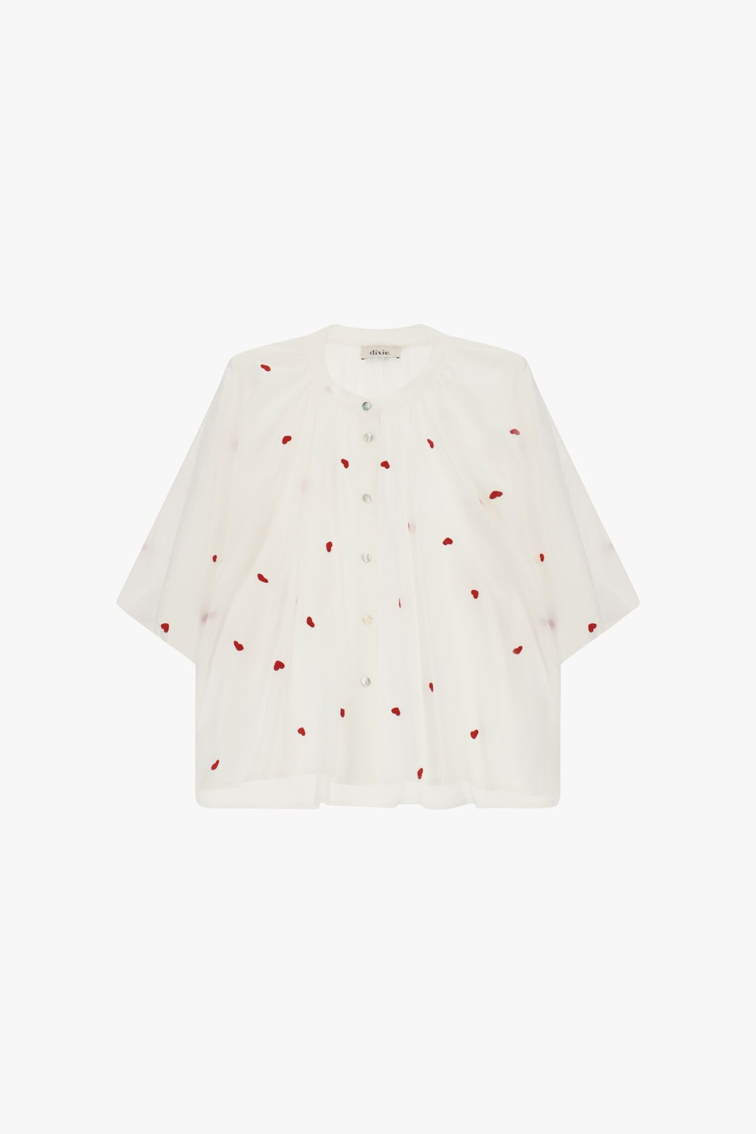 Wide Shirt With Short Sleeves And Embroidered Dixie Details