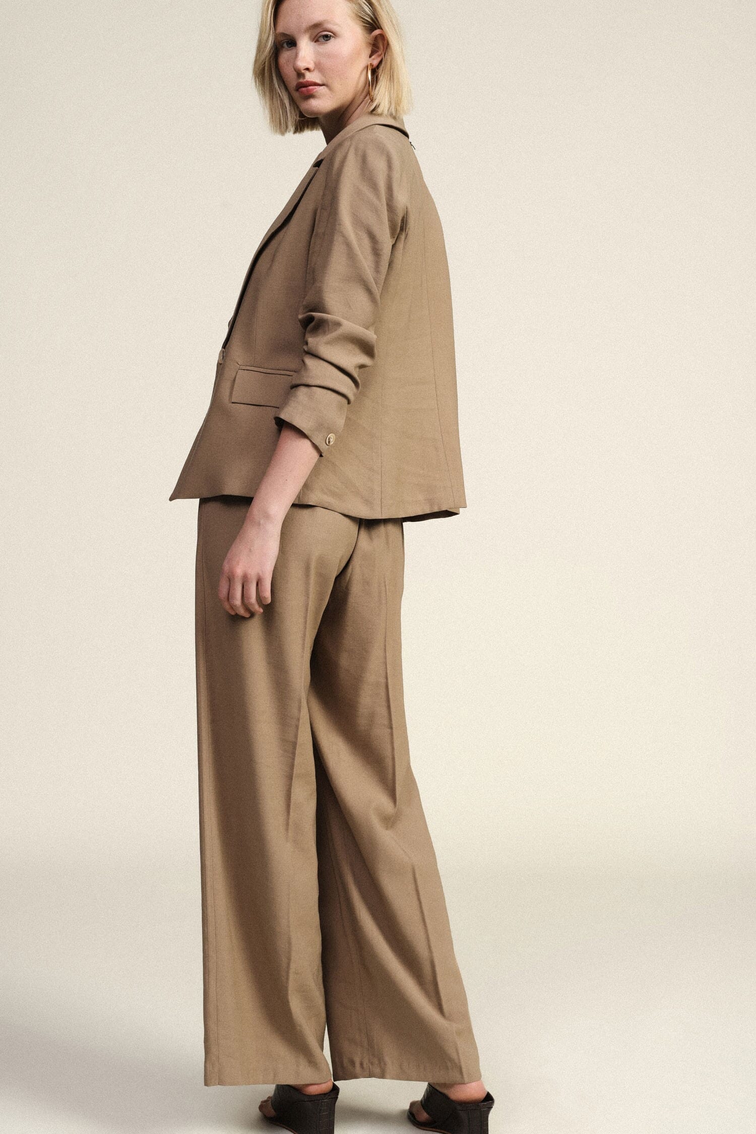 Palazzo Trousers High Waisted With Front Darts Dixie