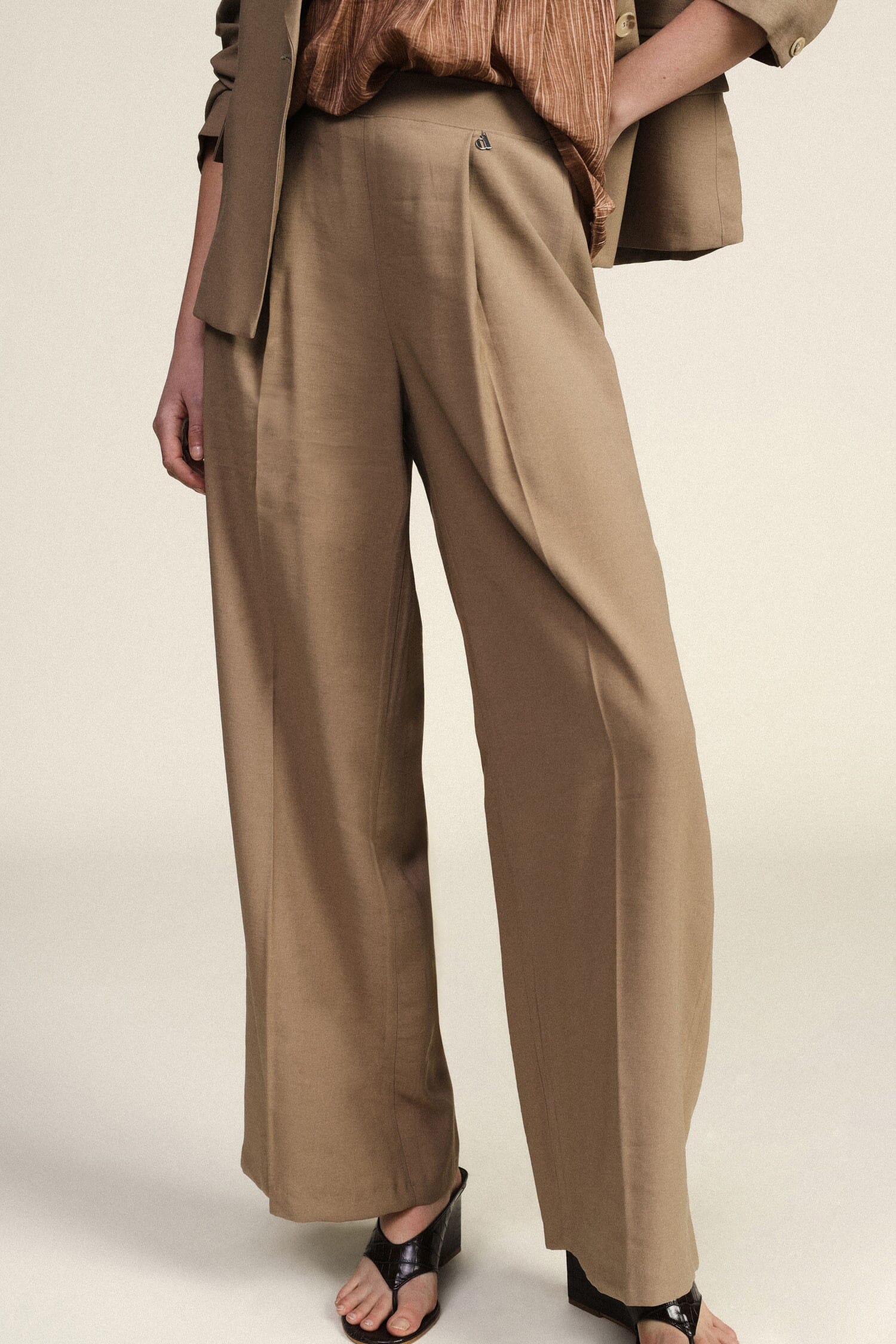 Palazzo Trousers High Waisted With Front Darts Dixie