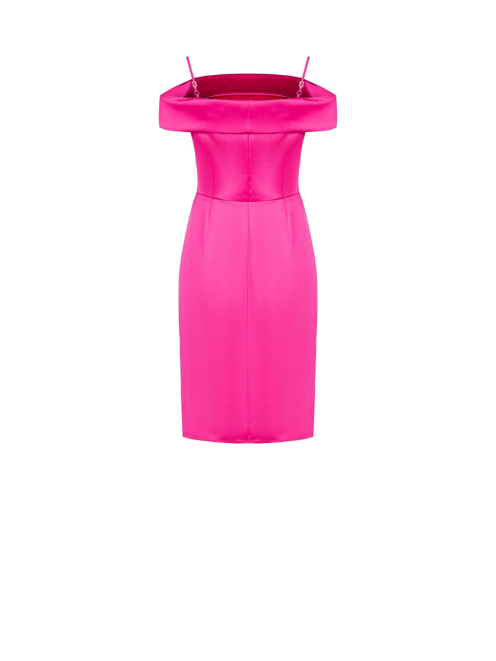 Draped Satin Sheath Dress Rinascimento