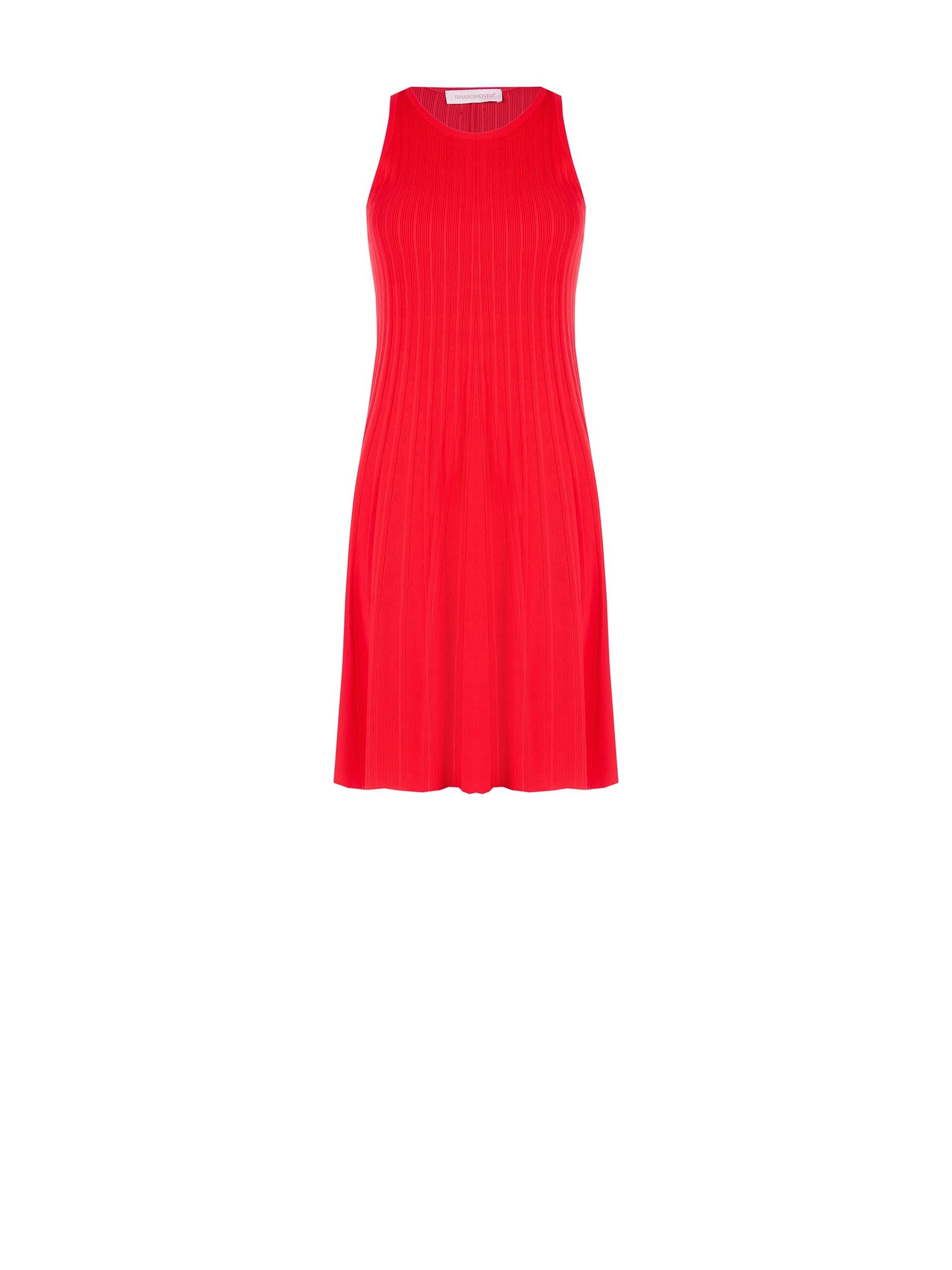 Slim Ribbed Mixed Viscose Knit Short A-line Dress by Rinascimento