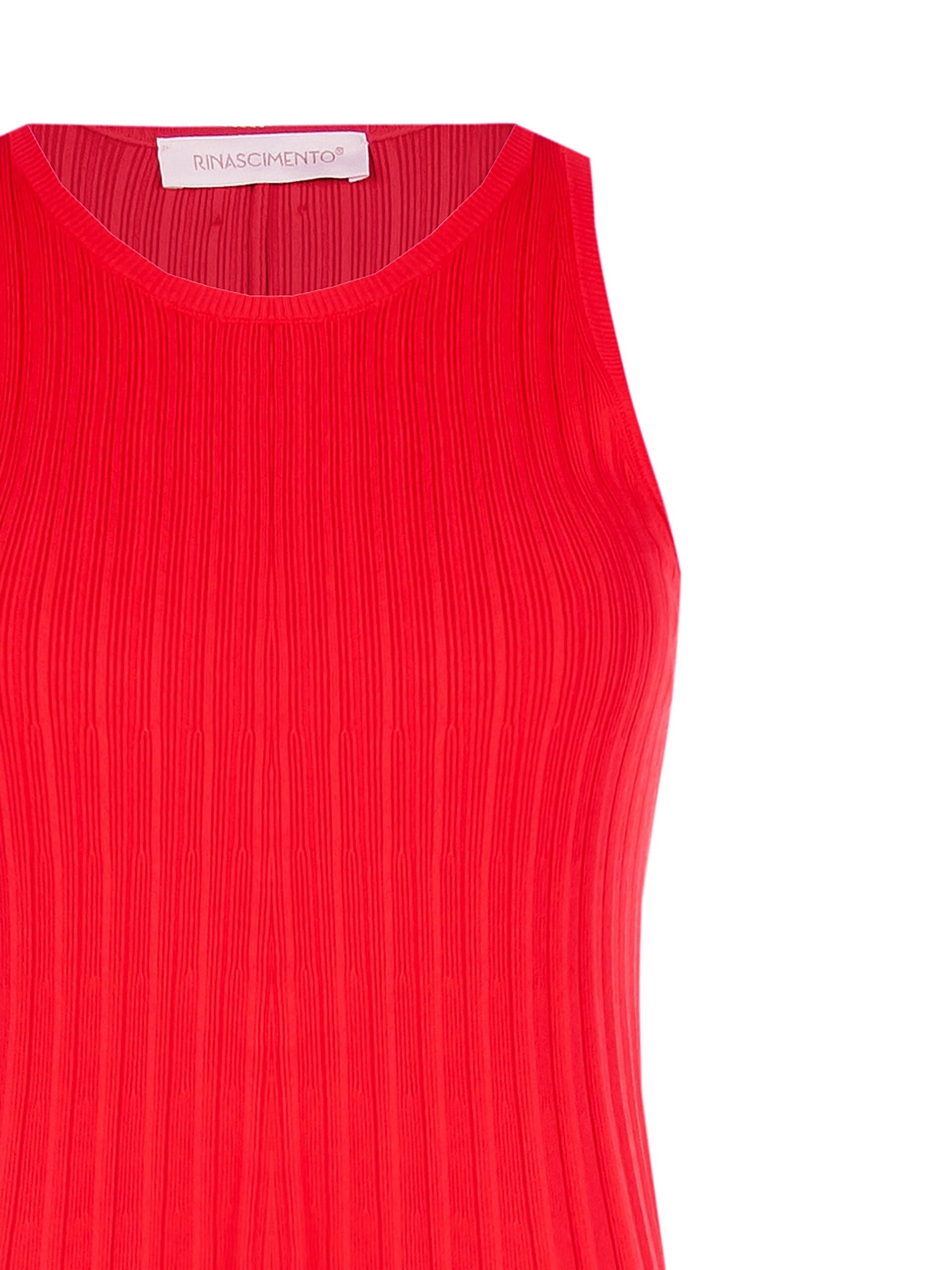 Slim Ribbed Mixed Viscose Knit Short A-line Dress by Rinascimento