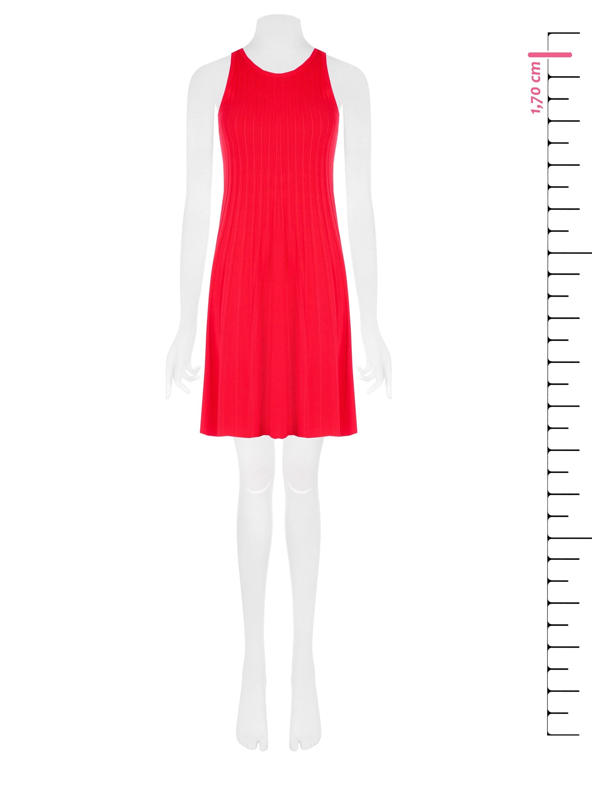 Slim Ribbed Mixed Viscose Knit Short A-line Dress by Rinascimento