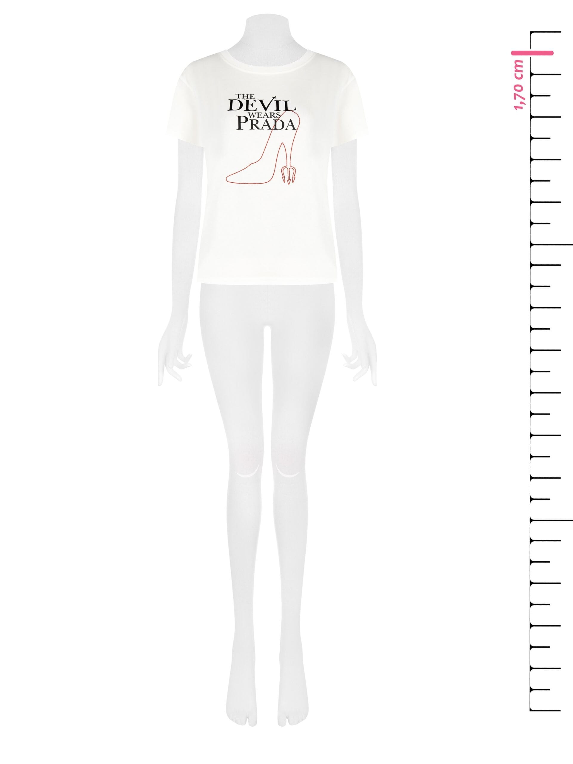 T-Shirt Regular In Cotone Il Diavolo Veste Prada Stampa Stiletto Rinascimento