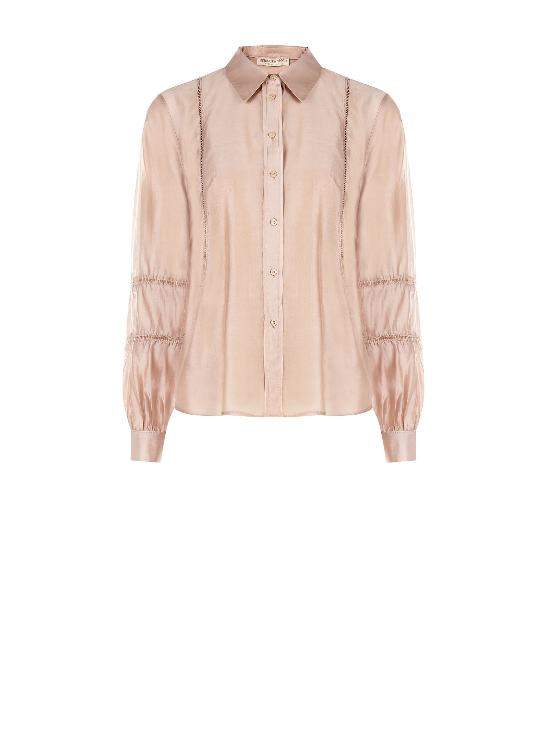 Ultralight Mixed Lyocell Shirt With Perforated Details Rinascimento