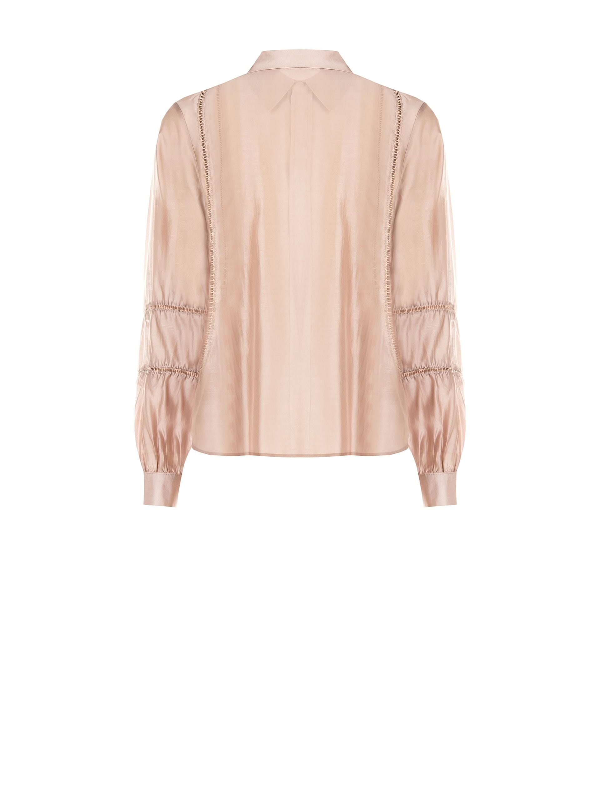 Ultralight Mixed Lyocell Shirt With Perforated Details Rinascimento