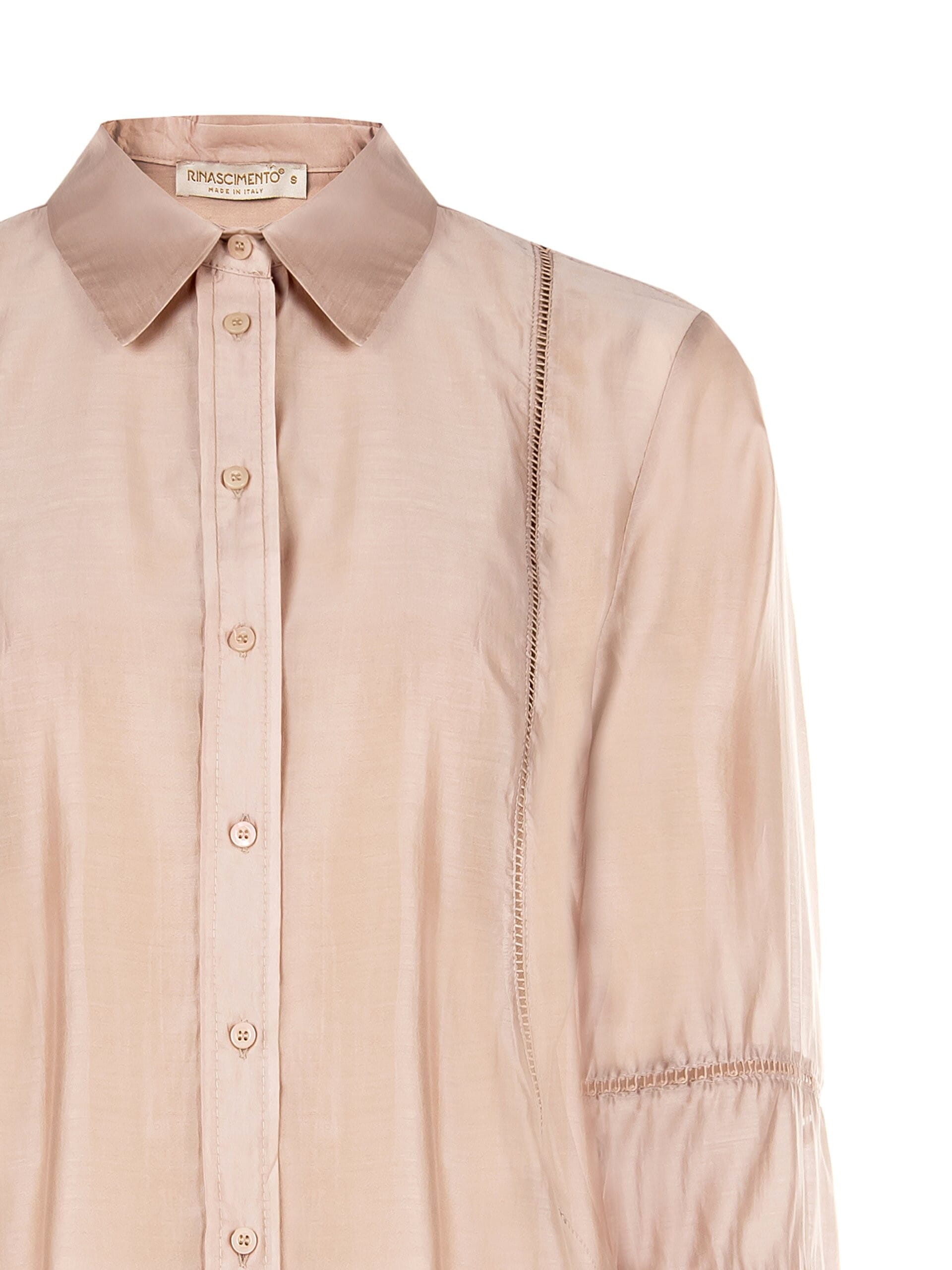 Ultralight Mixed Lyocell Shirt With Perforated Details Rinascimento