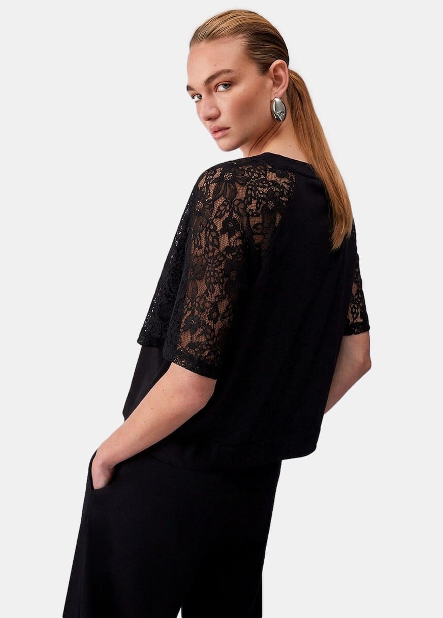 T-Shirt Con Dettagli In Pizzo Liu Jo