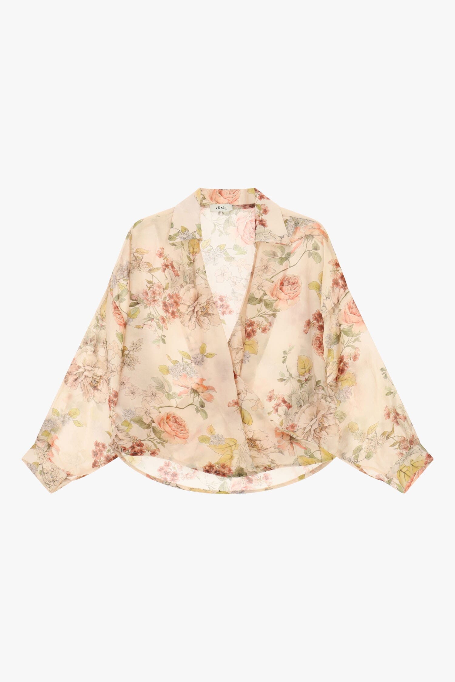 Blusa Ampia Fantasia Floreale Collo A Revers Dixie