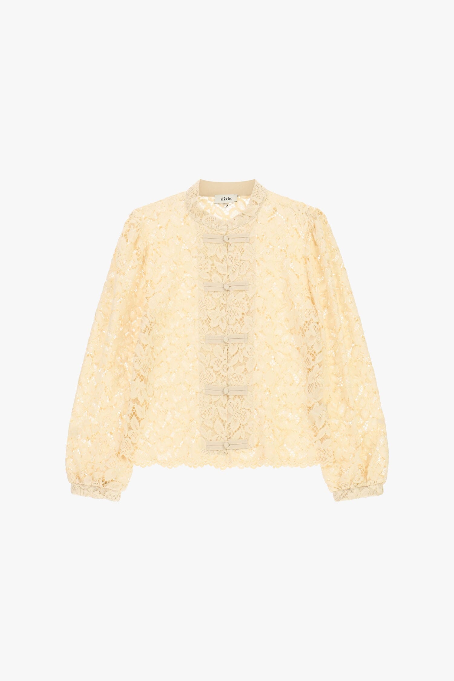 Lace Blouse With Long Sleeves And Dixie Knot Detailing