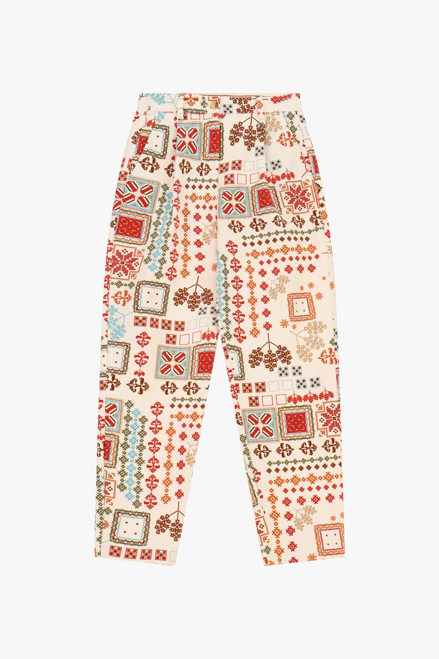 High Waisted Geometric Print Palace Trousers Dixie