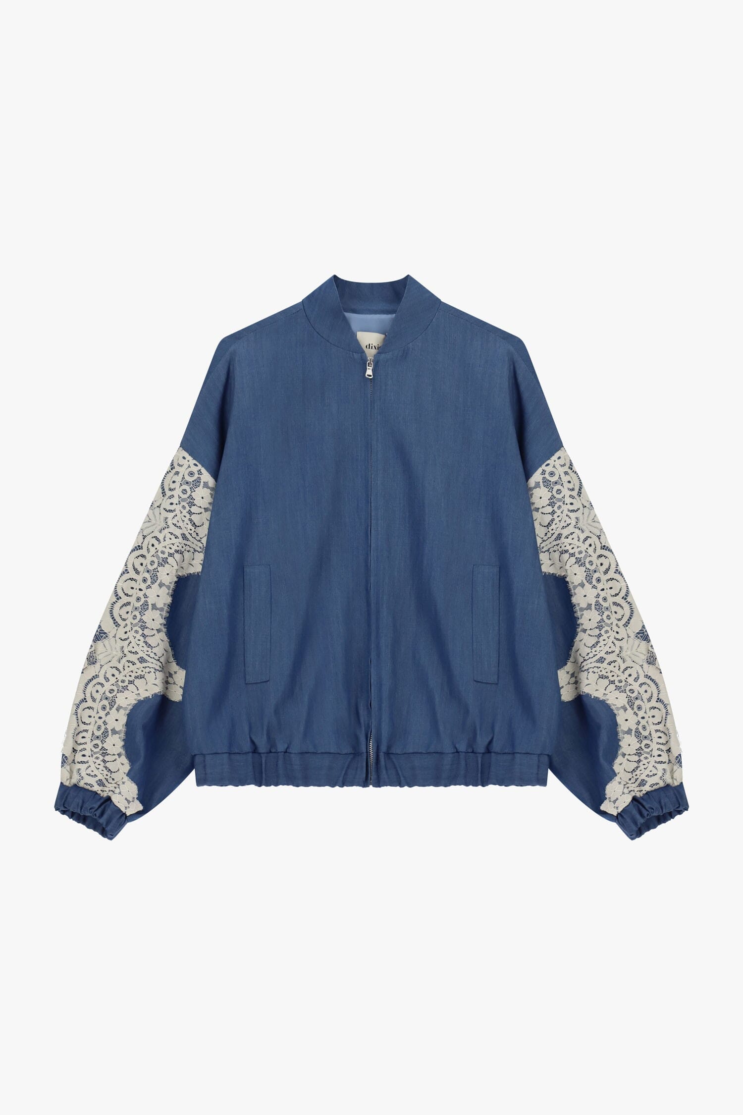 Bomber Jacket With Knitted Sleeves And Front Zip Dixie