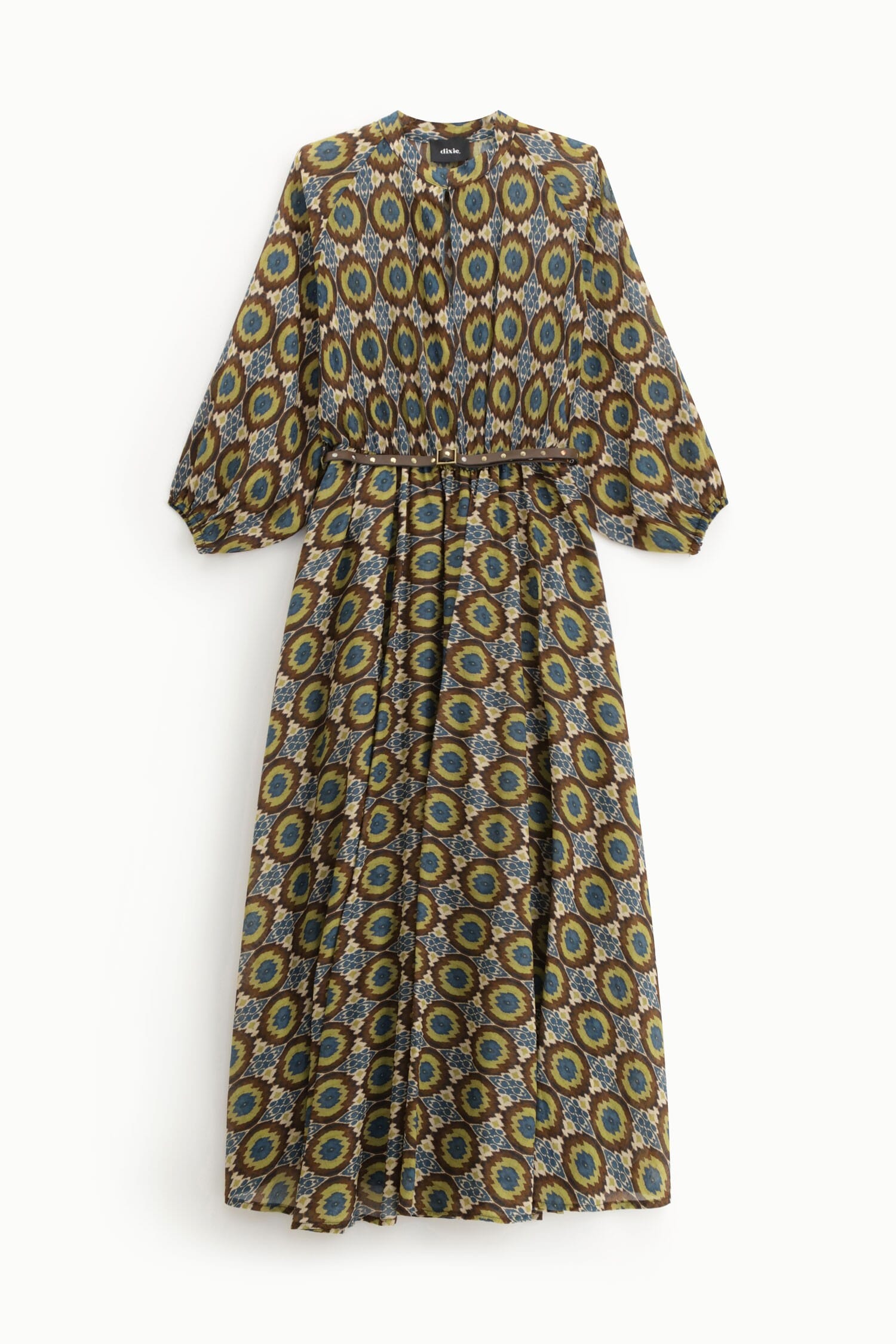 Robe longue à imprimé géométrique et ceinture Dixie