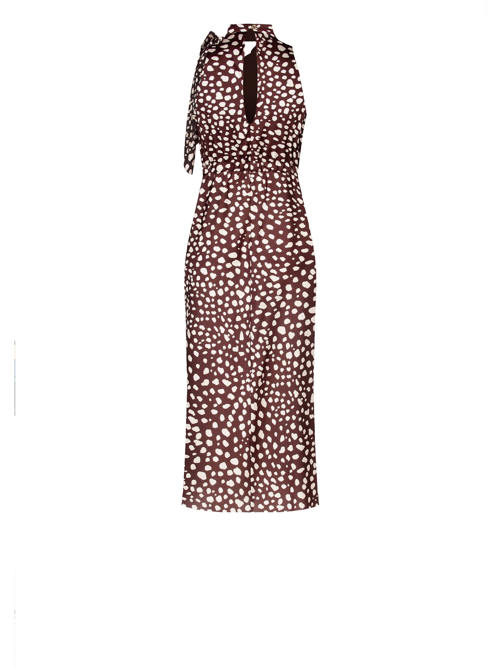 Abito Midi In Raso Con Scollo A V E Cravattino Rinascimento