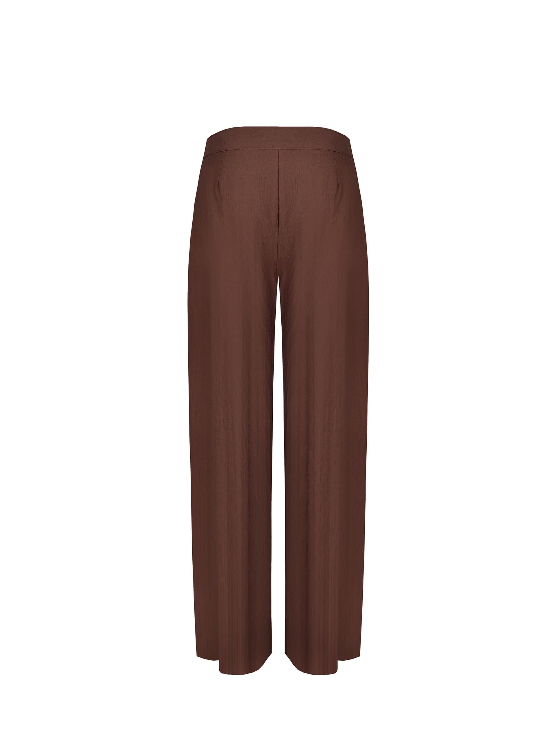 Pantaloni Palazzo In Leggera Viscosa Leggermente Stropicciata Con Pince Rinascimento