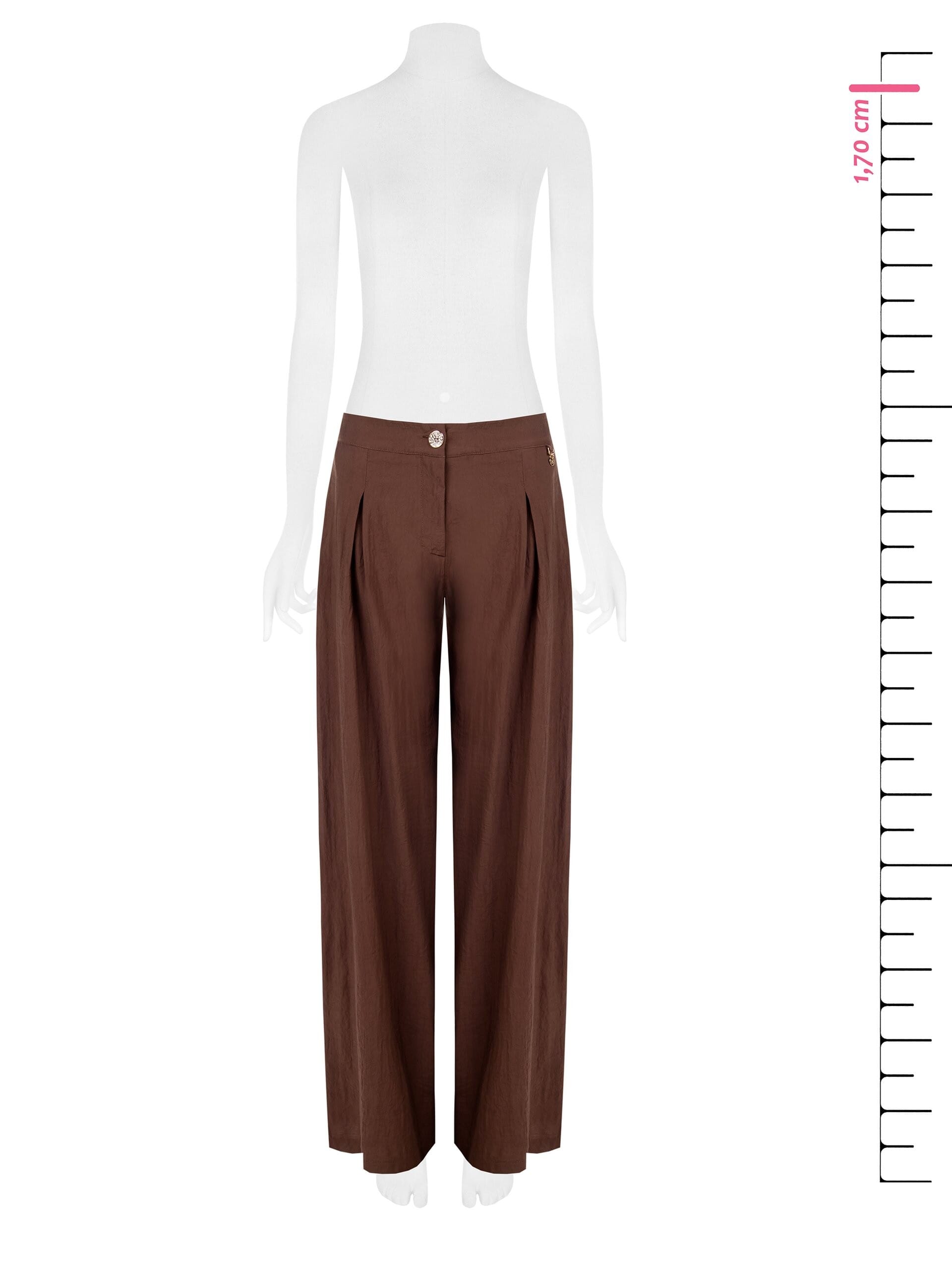 Pantaloni Palazzo In Leggera Viscosa Leggermente Stropicciata Con Pince Rinascimento