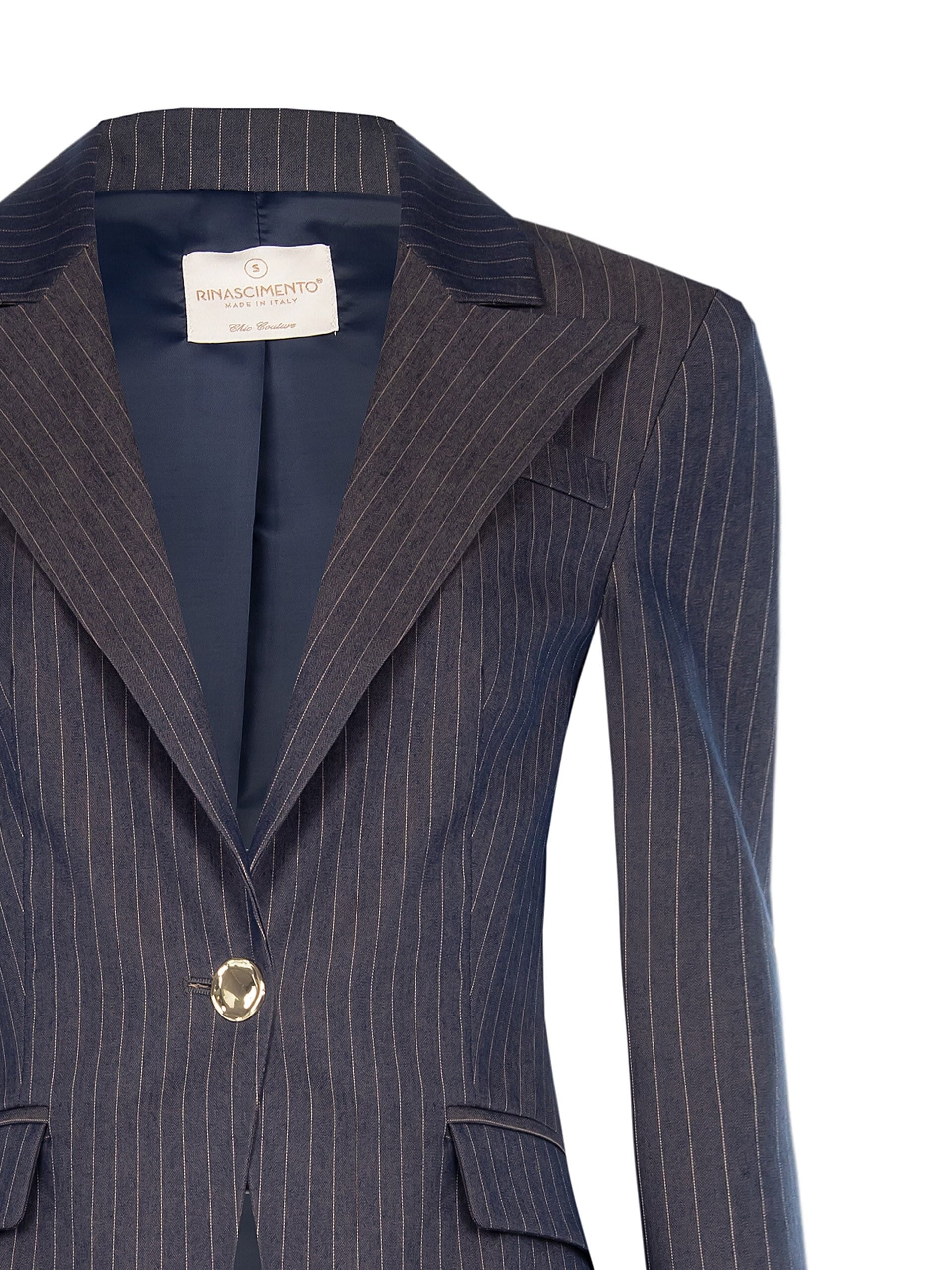 Rinascimento Striped Technical Fabric Blazer Jacket