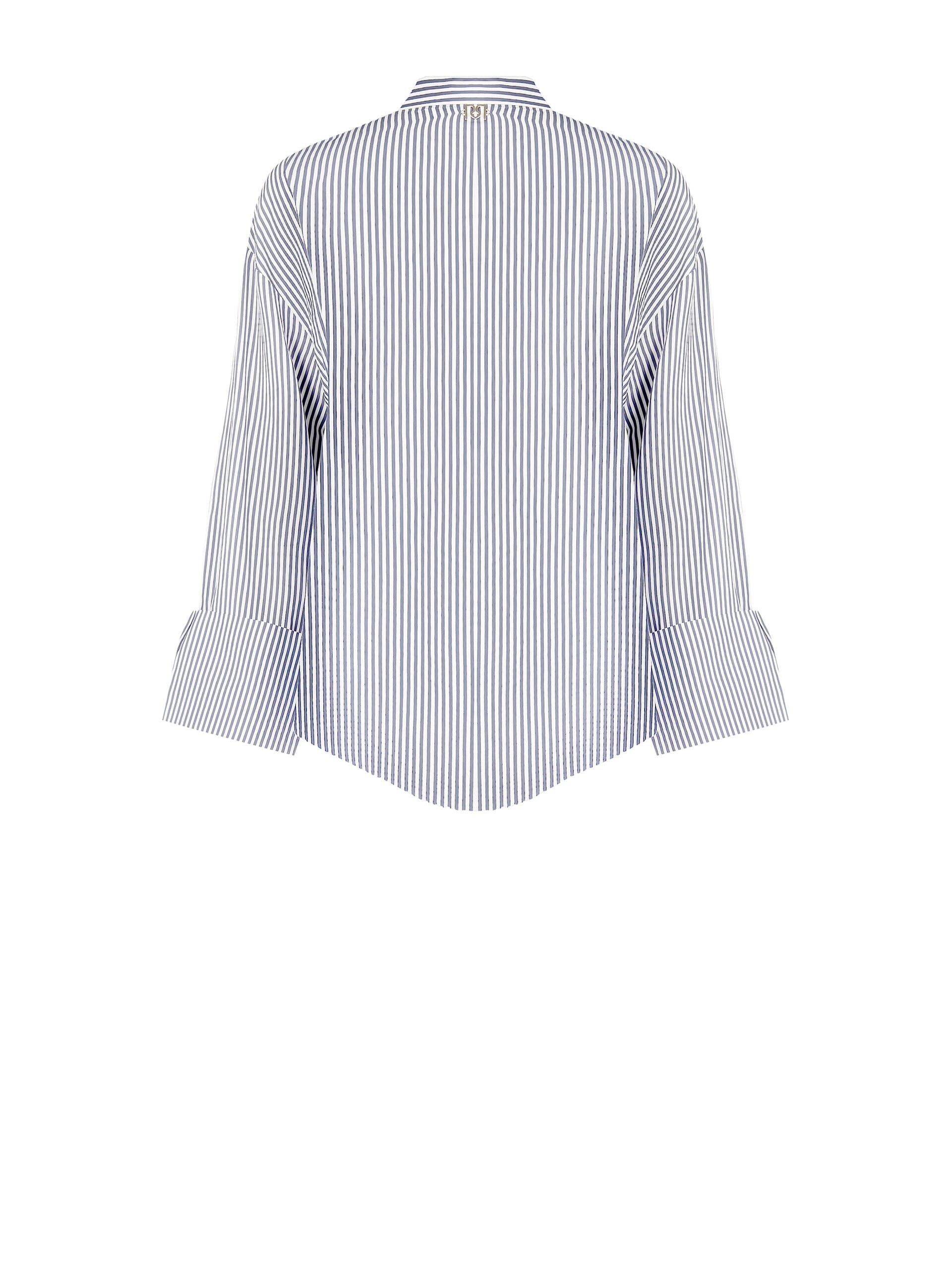 Camicia In Misto Viscosa A Righe Con Maxi Polsini E Bottoni A Scomparsa Rinascimento