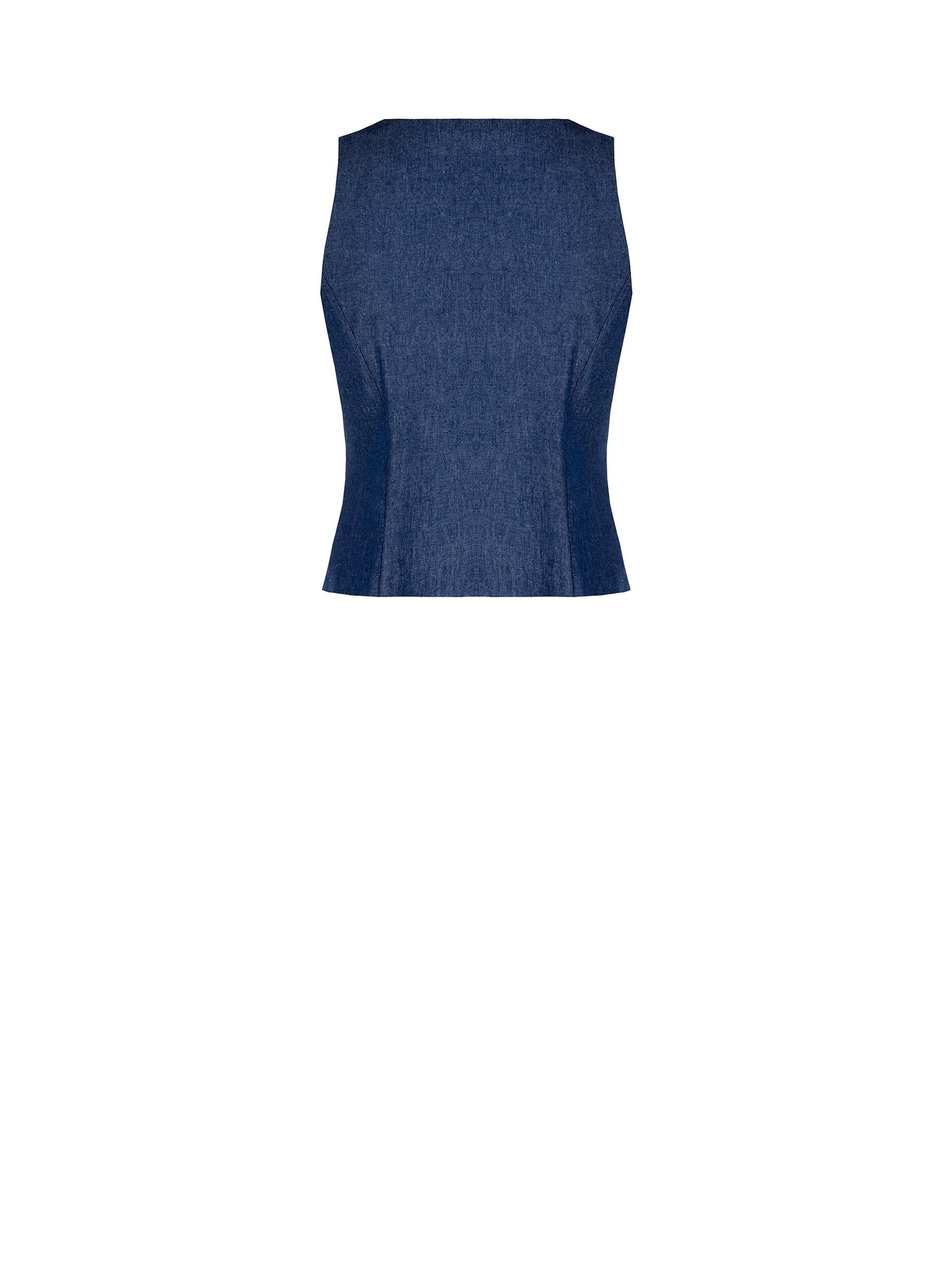 Lightweight Denim Waistcoat With Zip Logo Rr Rinascimento