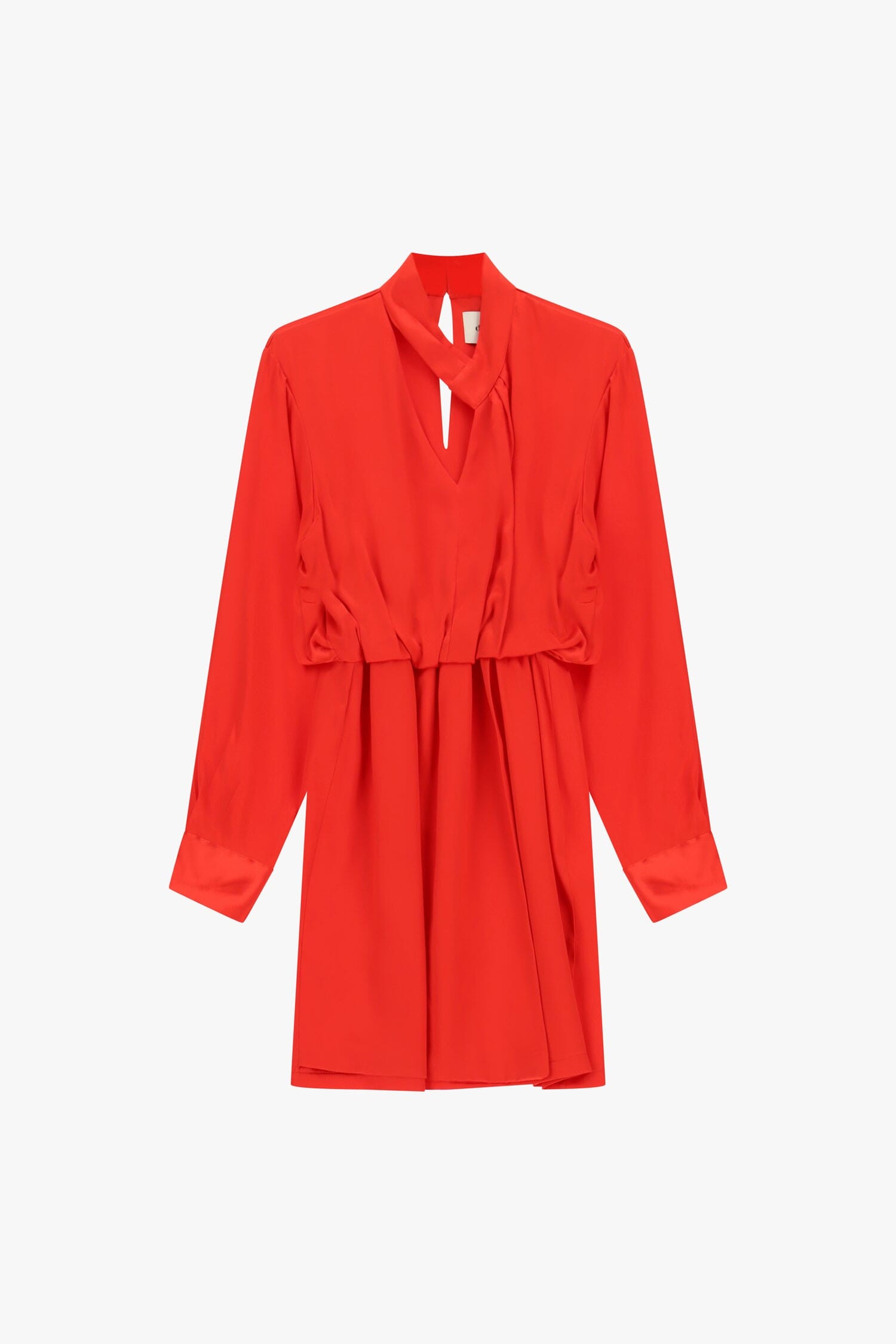 Abito Corto Con Scollo Incrociato E Maniche Lunghe Dixie