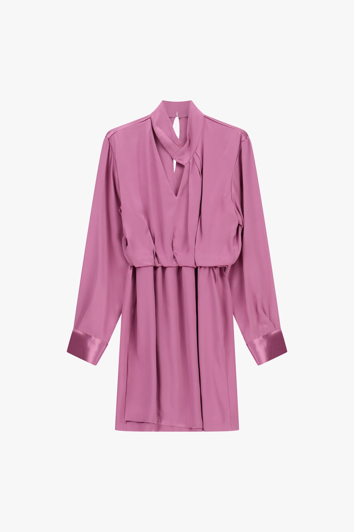 Abito Corto Con Scollo Incrociato E Maniche Lunghe Dixie