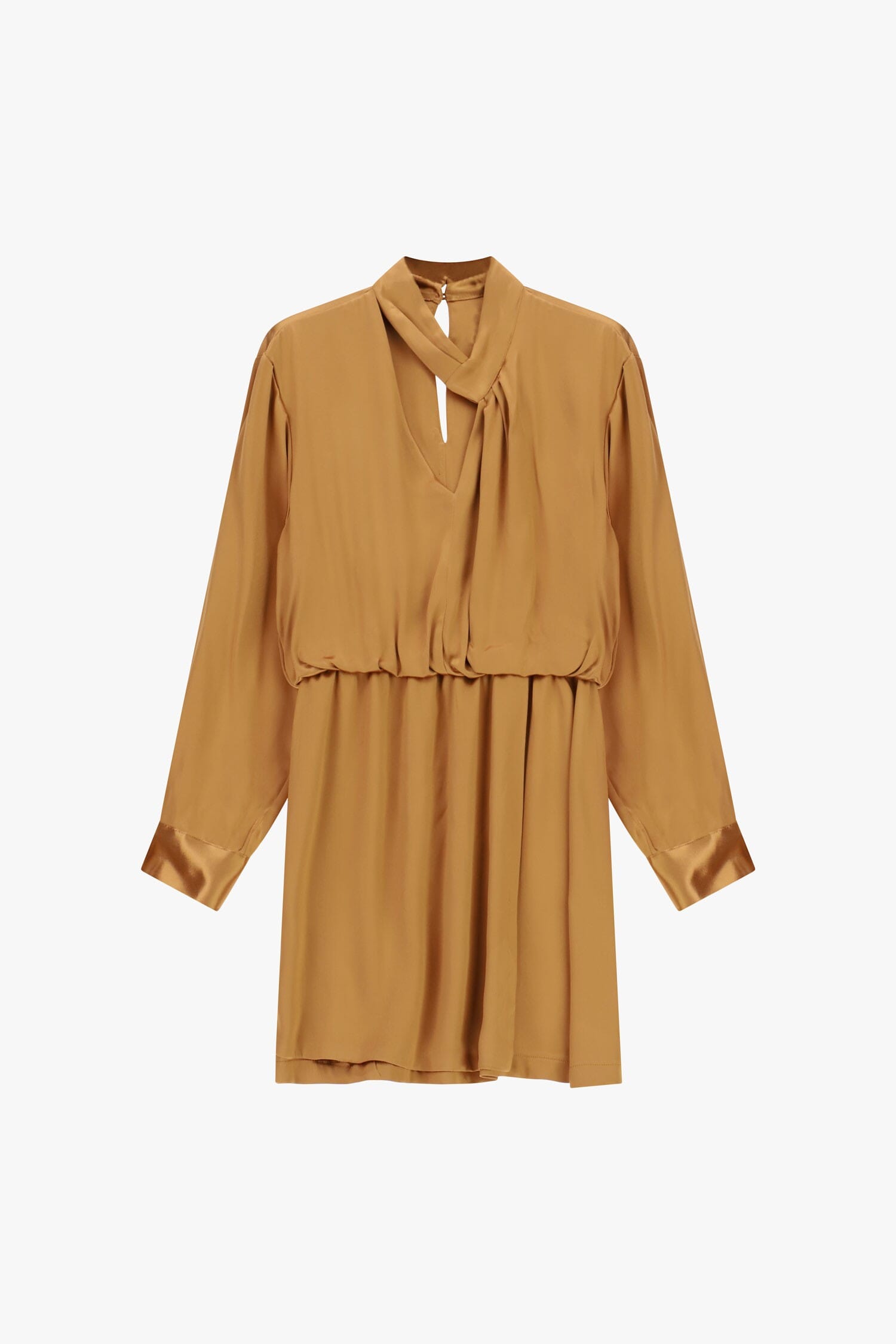 Abito Corto Con Scollo Incrociato E Maniche Lunghe Dixie