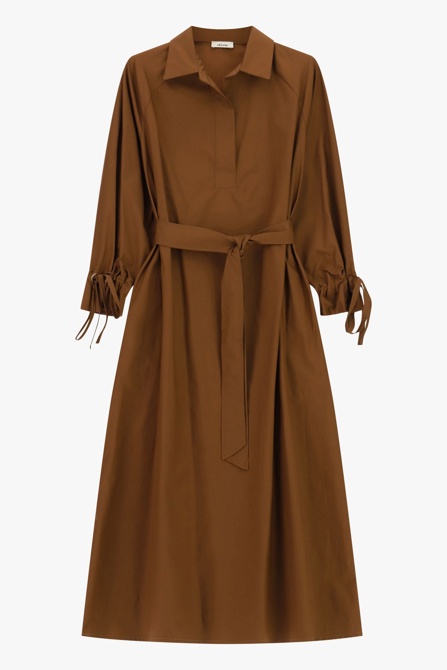 Abito Lungo Con Cintura E Maniche Arricciate Dixie