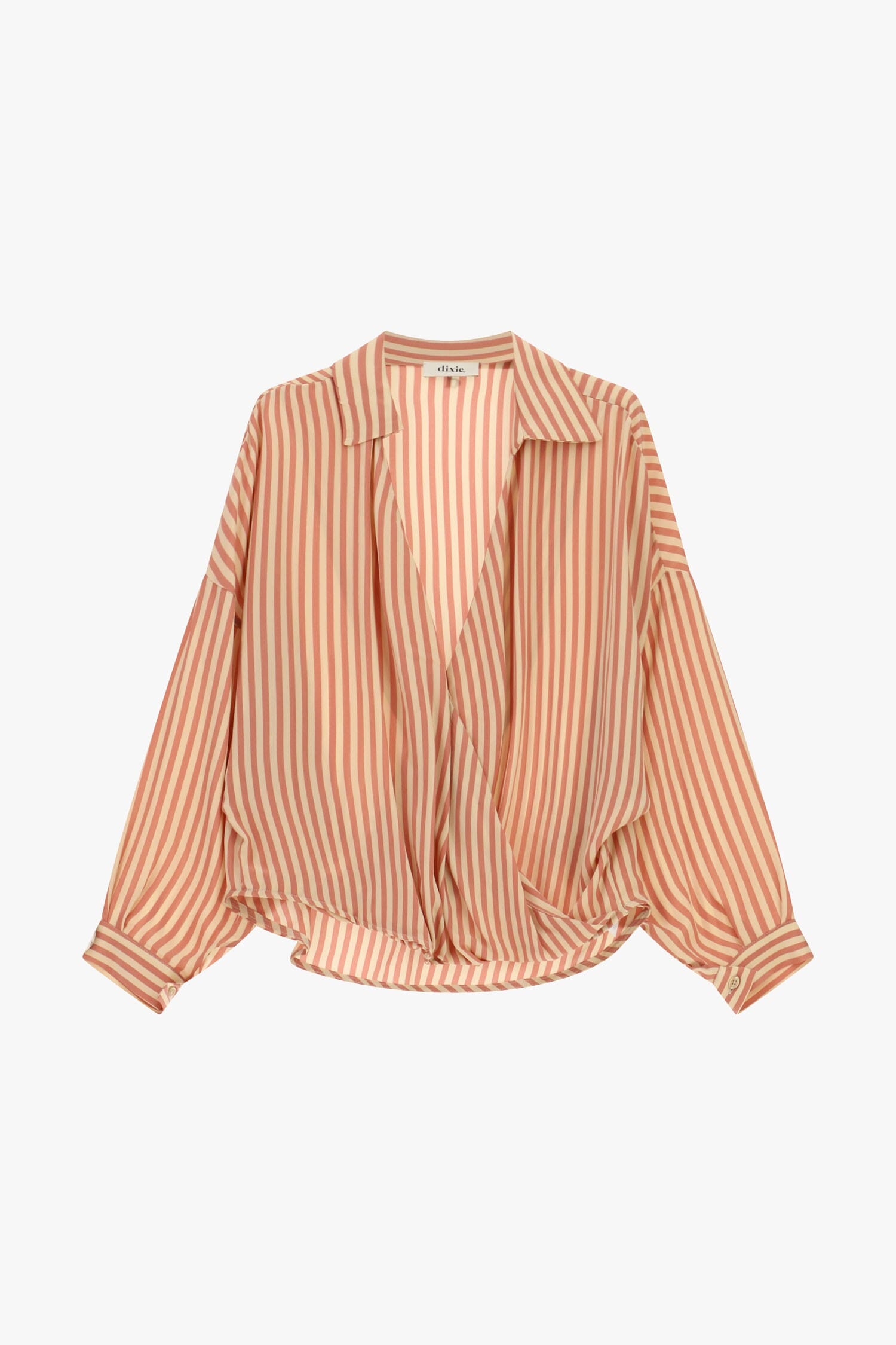 Blusa A Righe Incrociata Con Colletto Classico Dixie