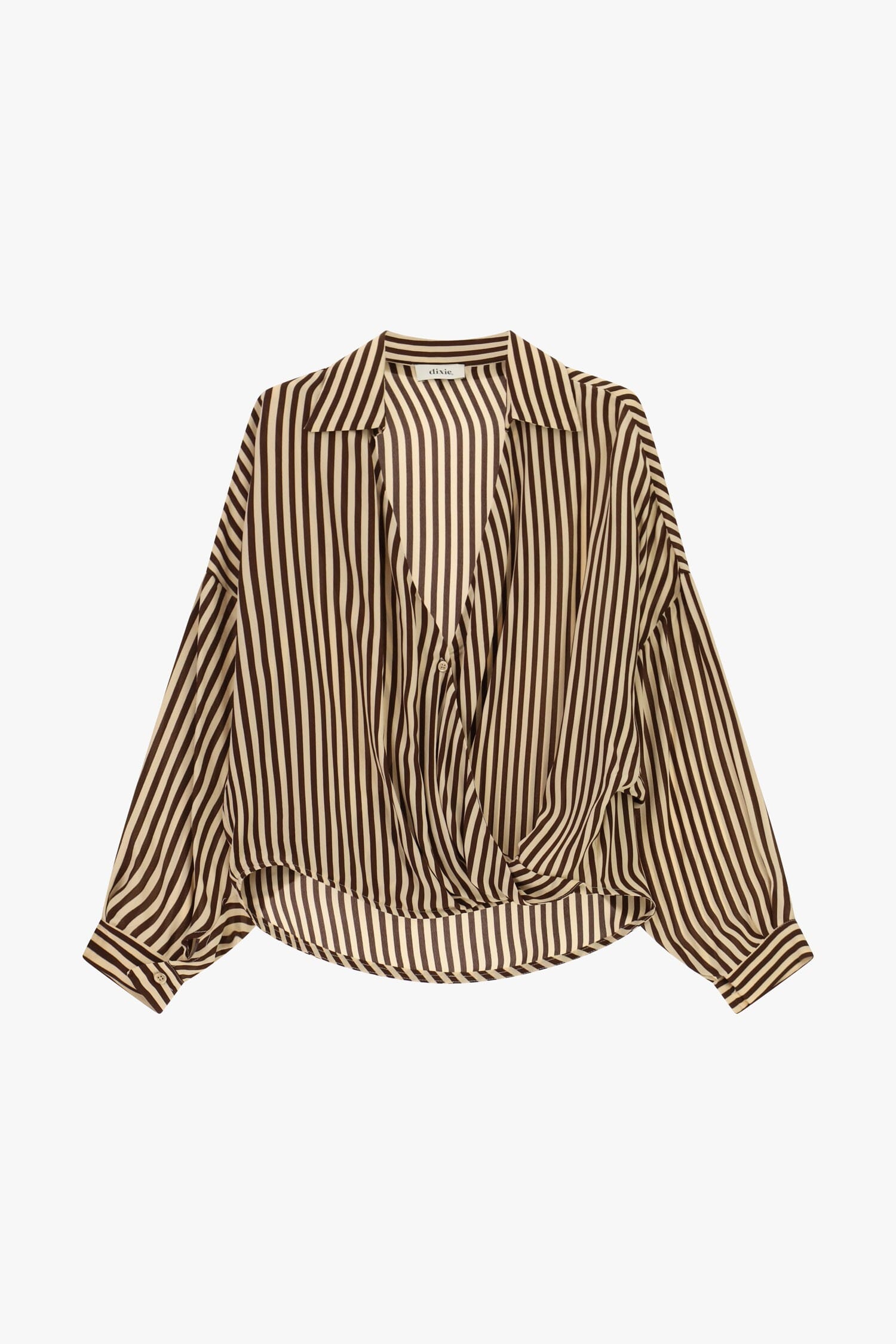 Blusa A Righe Incrociata Con Colletto Classico Dixie