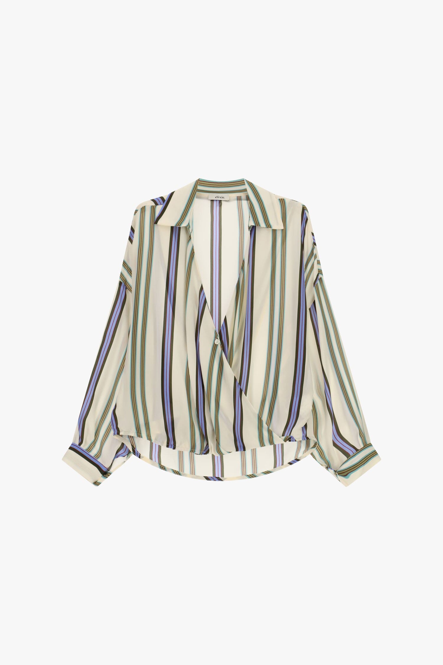 Blusa A Righe Con Scollo Incrociato E Polsini Dixie