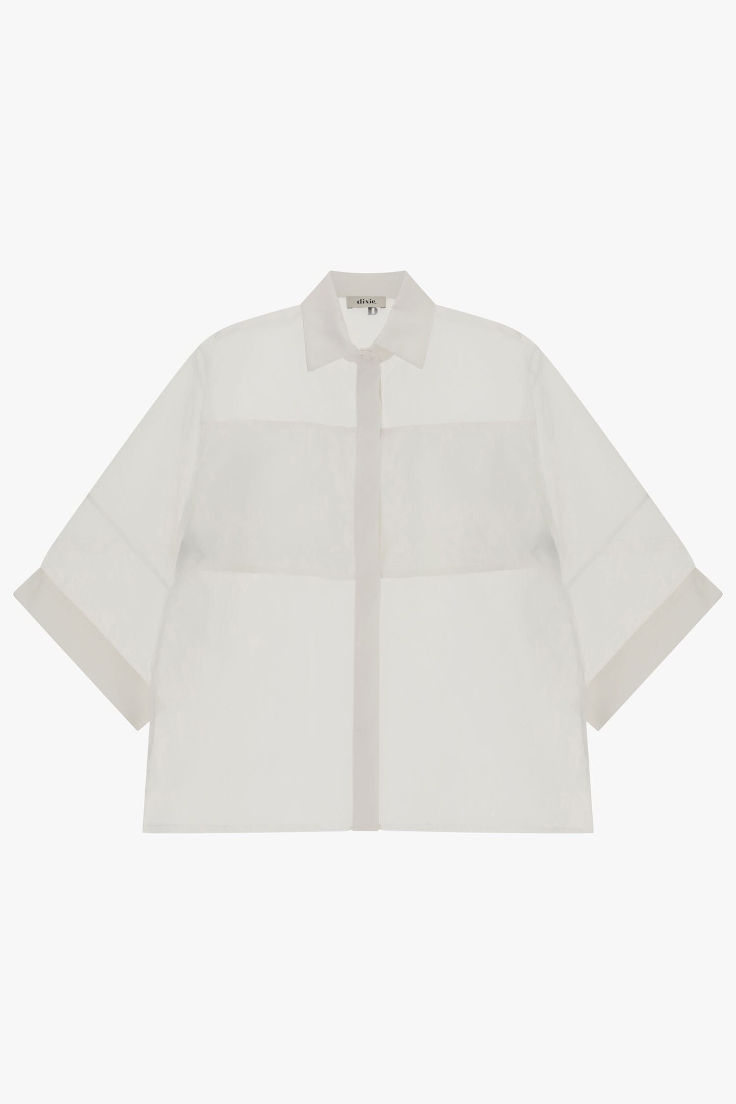 Chemise transparente oversize à manches trois-quarts Dixie
