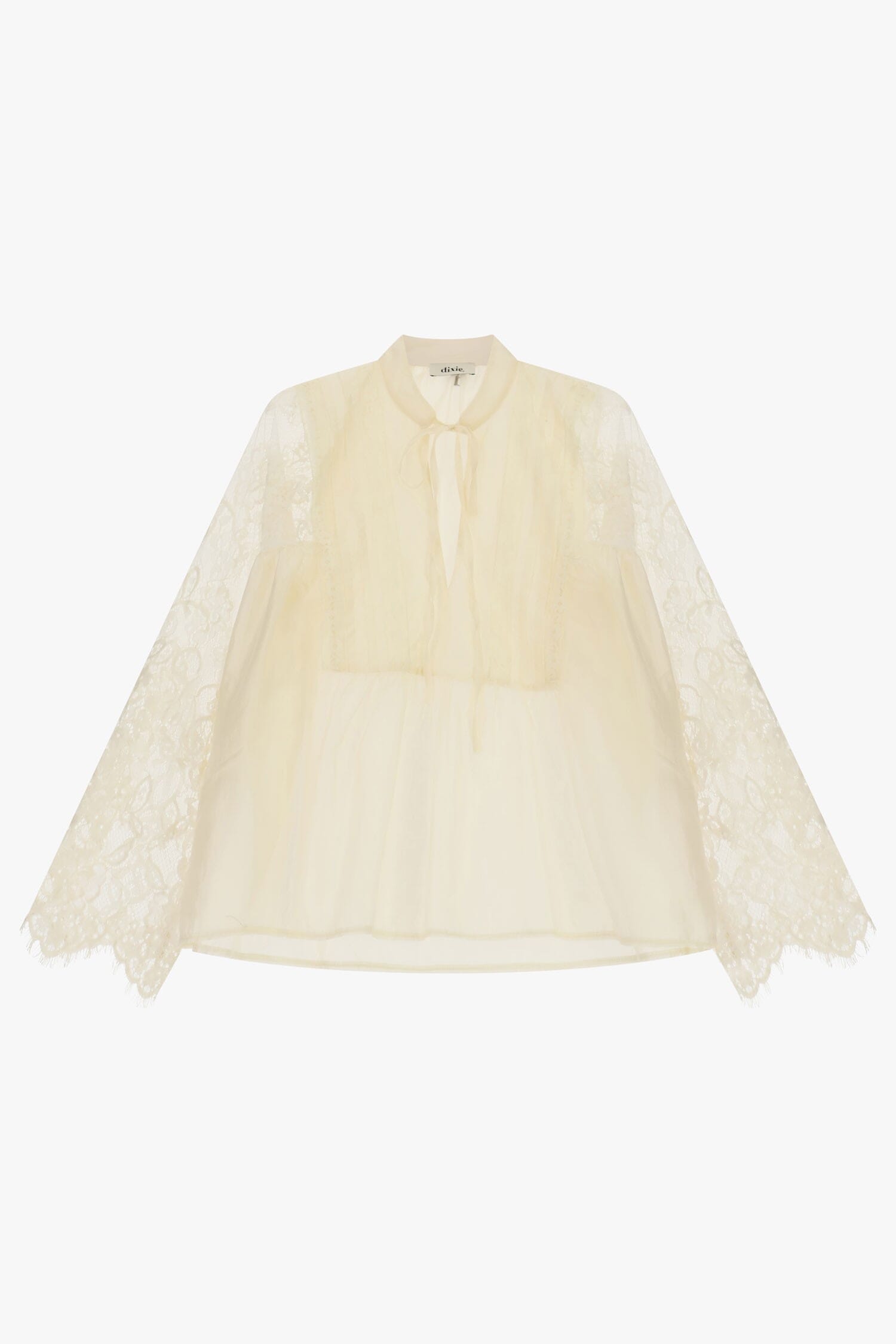Blusa Ampia Con Maniche In Pizzo E Nodo Dixie